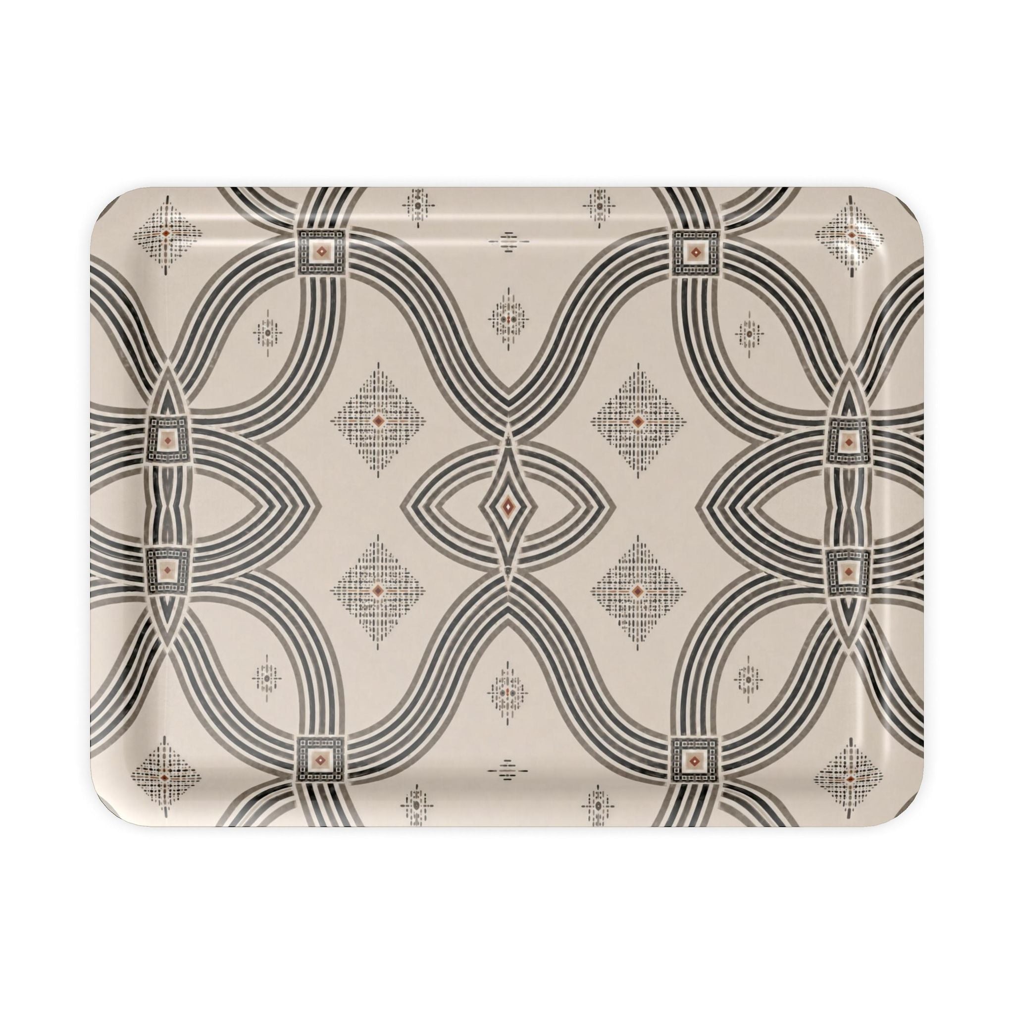 Zebra Rhythm – Monochrome Loom – Large Serving Tray