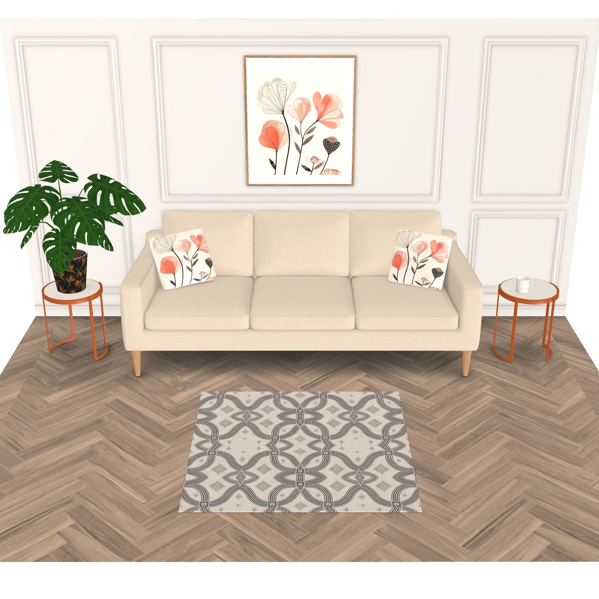 Zebra Rhythm – Monochrome Loom – Marbled Velvet Rug