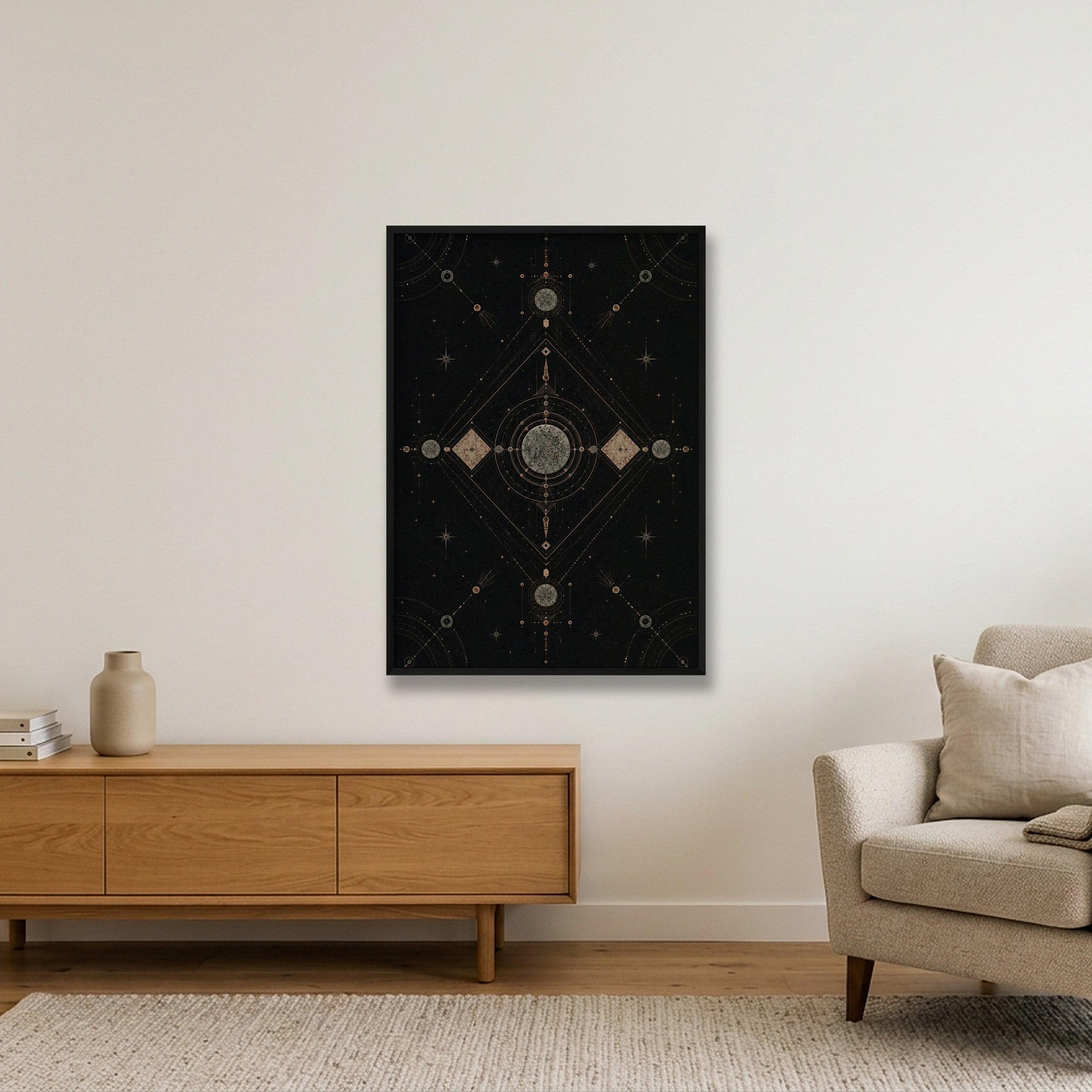Elemental Axis Sacred Atmosphere — 70×100cm, 28×39" Black Frame