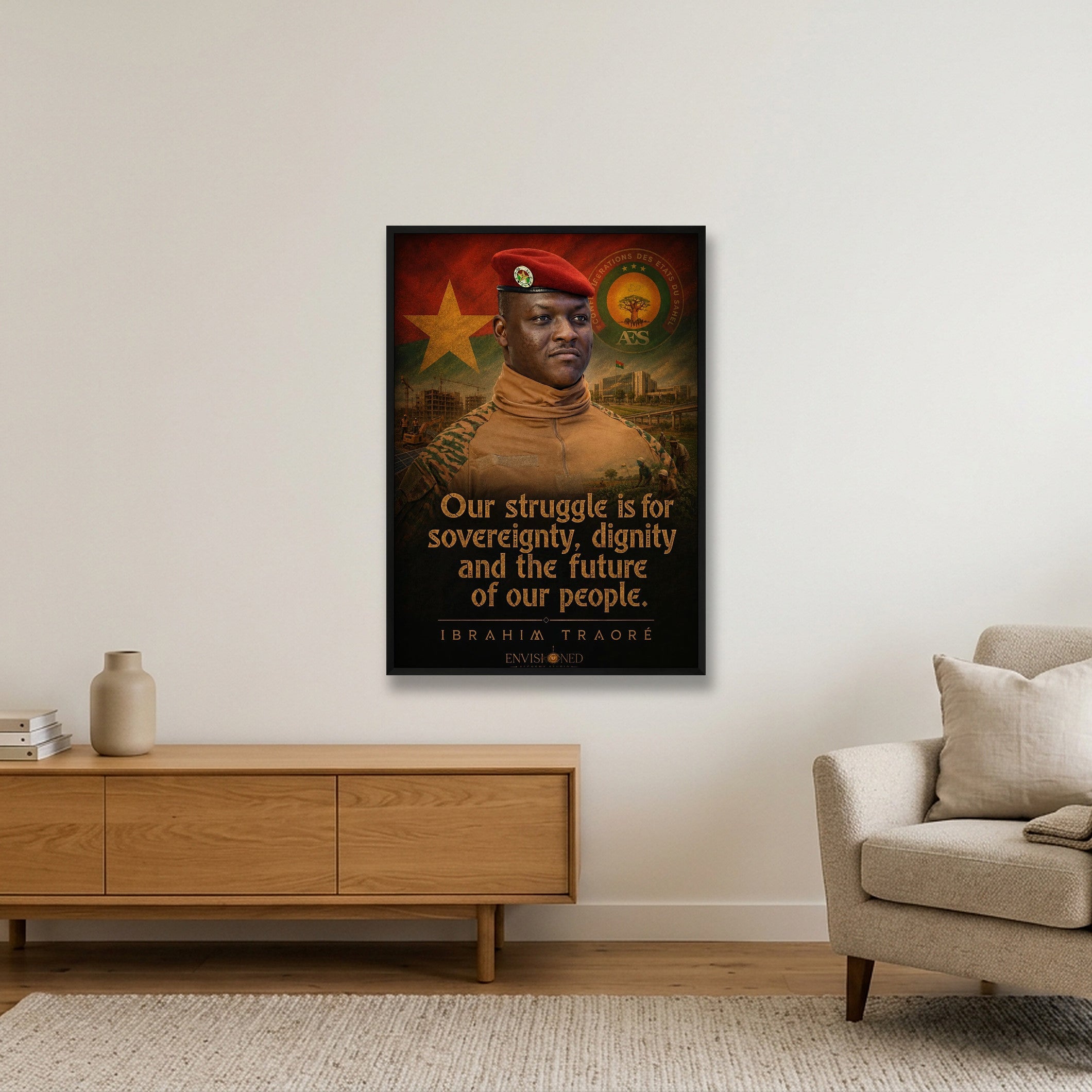 Ibrahim_Traore_Legacy_speaks — 70×100cm, 28×39" Black Frame