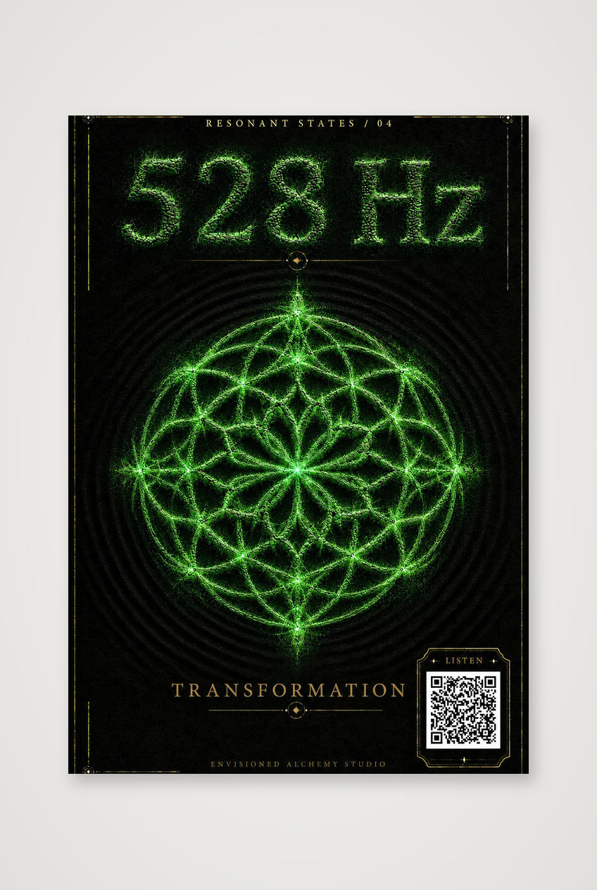528 Hz Resonant States Frequency Cymatic Fine Art Print — 70×100cm, 28×39" Print only
