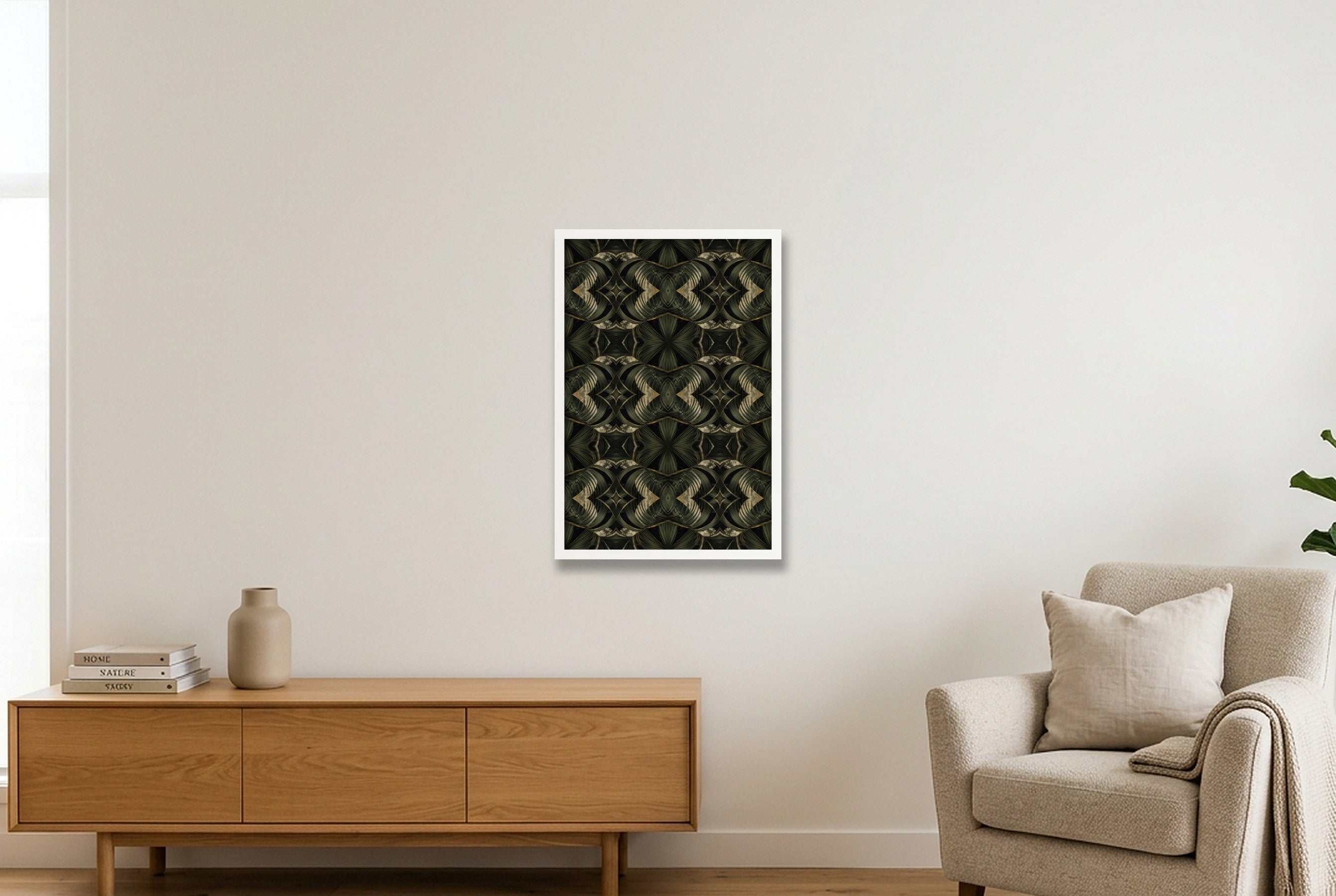 Palm_Shadow Botanical_Archive — 40×60cm, 16×24" White Frame