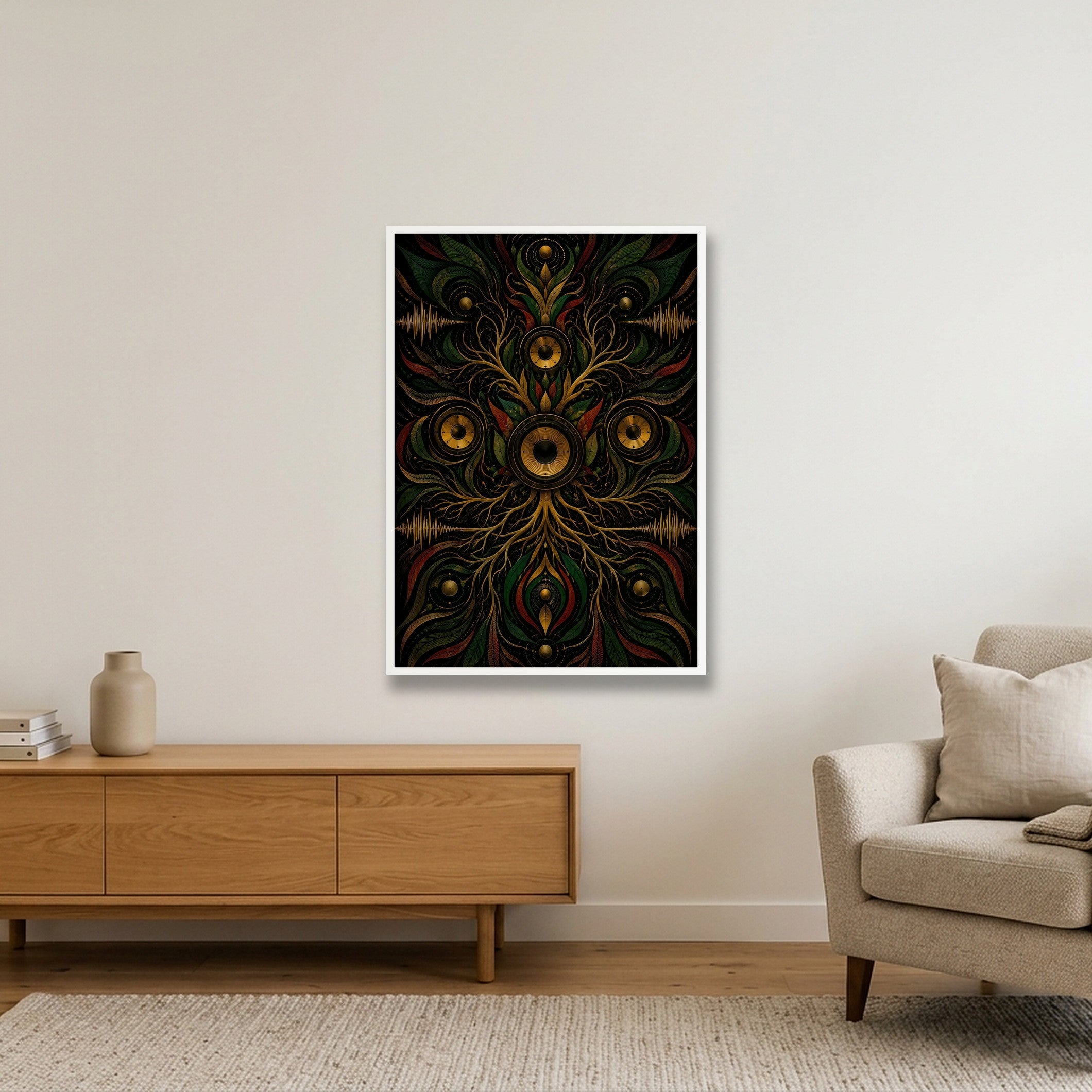 Dub Echo Roots Livity — 70×100cm, 28×39" White Frame