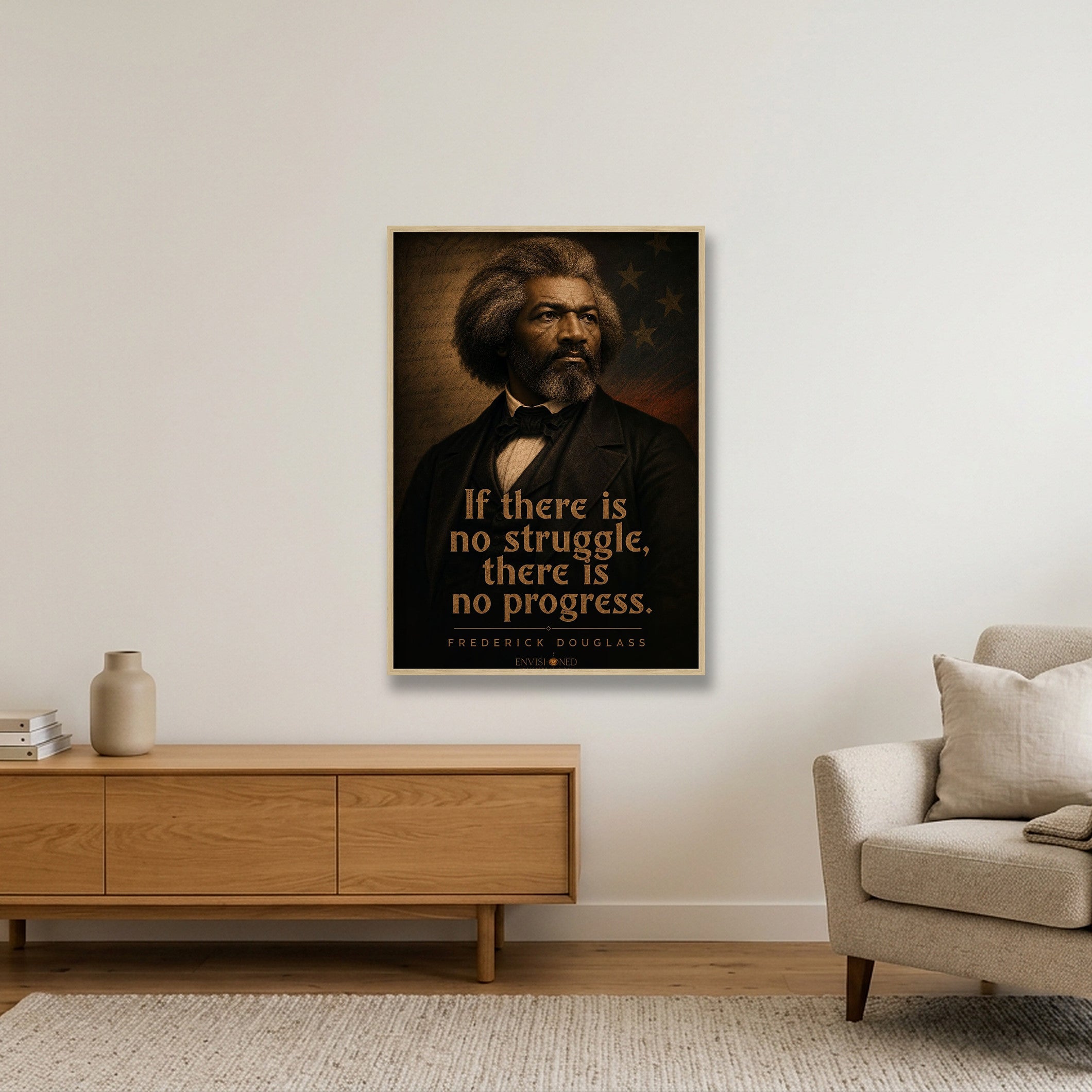 Federick_Douglass_Legacy_Speaks — 70×100cm, 28×39" Oak Frame