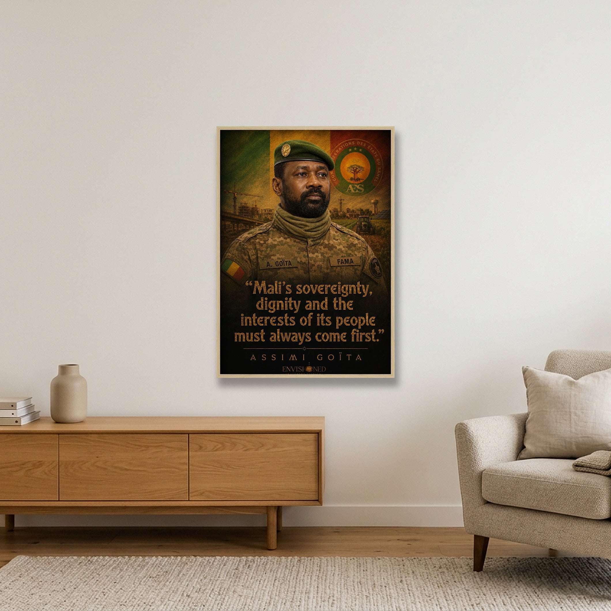 Assimi_Goita_Legacy_speaks — 70×100cm, 28×39" Oak Frame