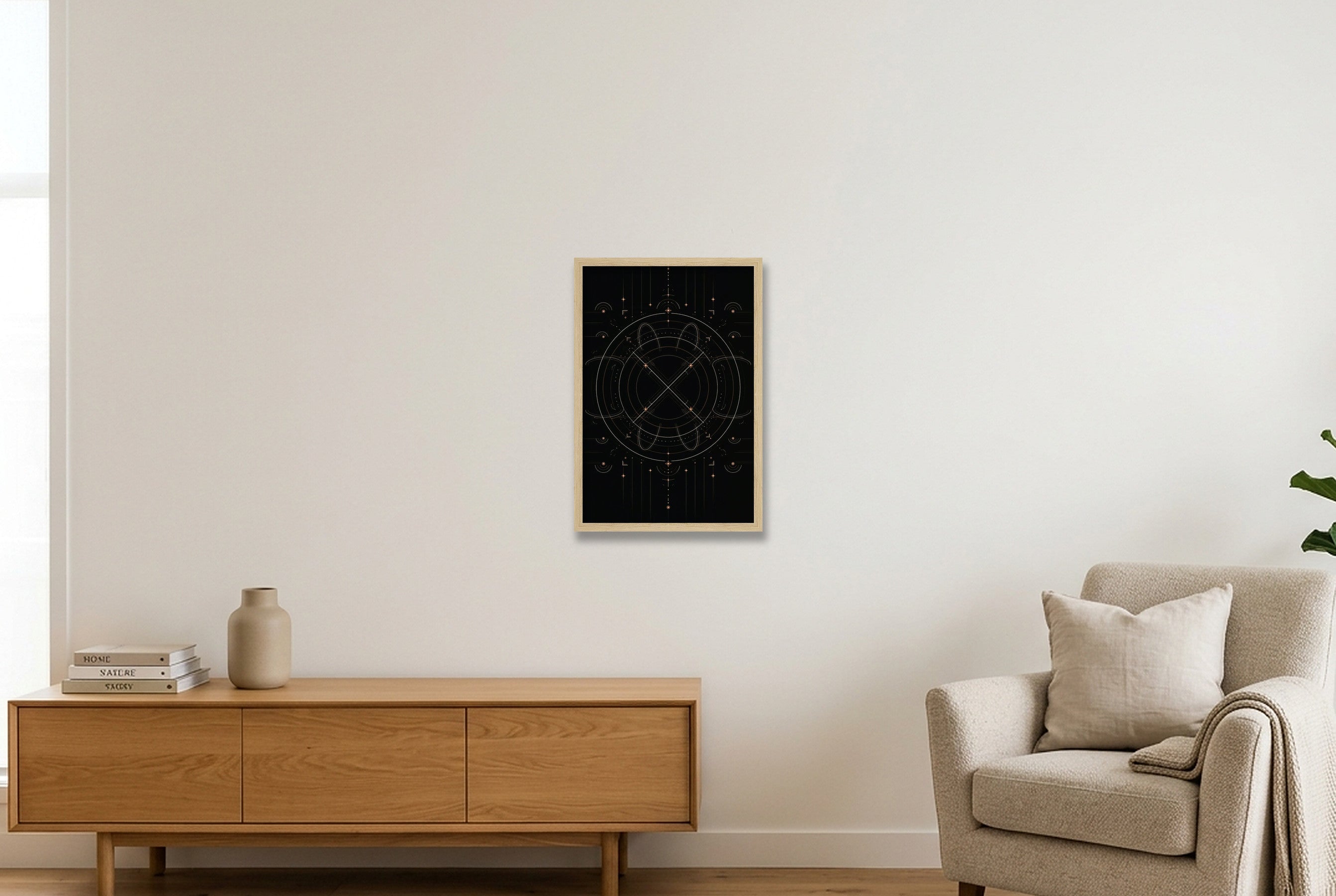 Eclipse Midnight Atlas — 30×45cm, 12×18" Oak Frame