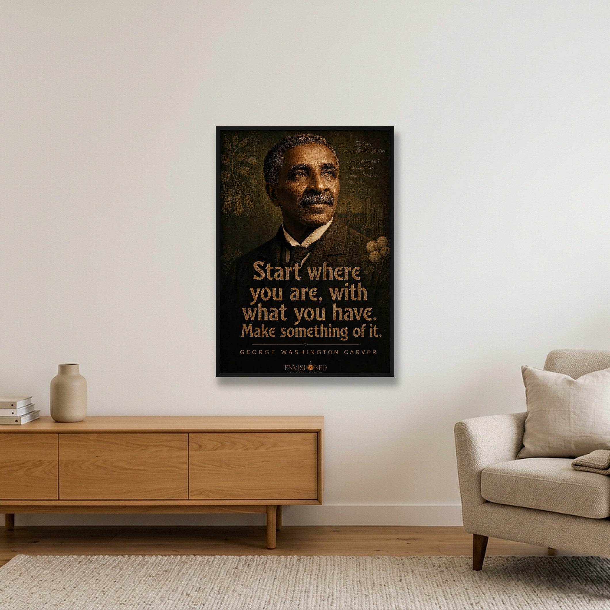 George_Washington_Carver_Legacy_speaks — 70×100cm, 28×39" Black Frame