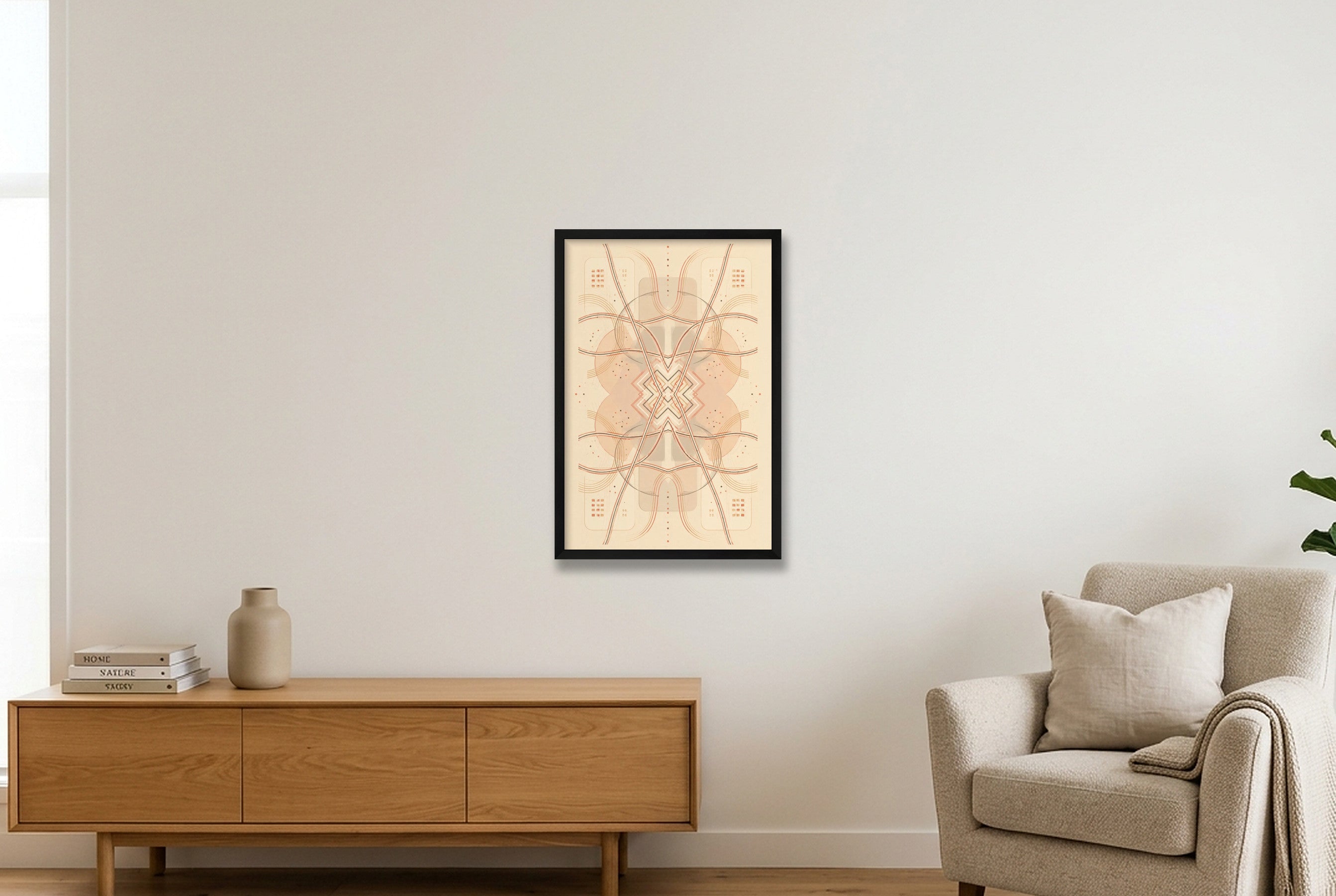 Clay Grid Earthline — 40×60cm, 16×24" Black Frame