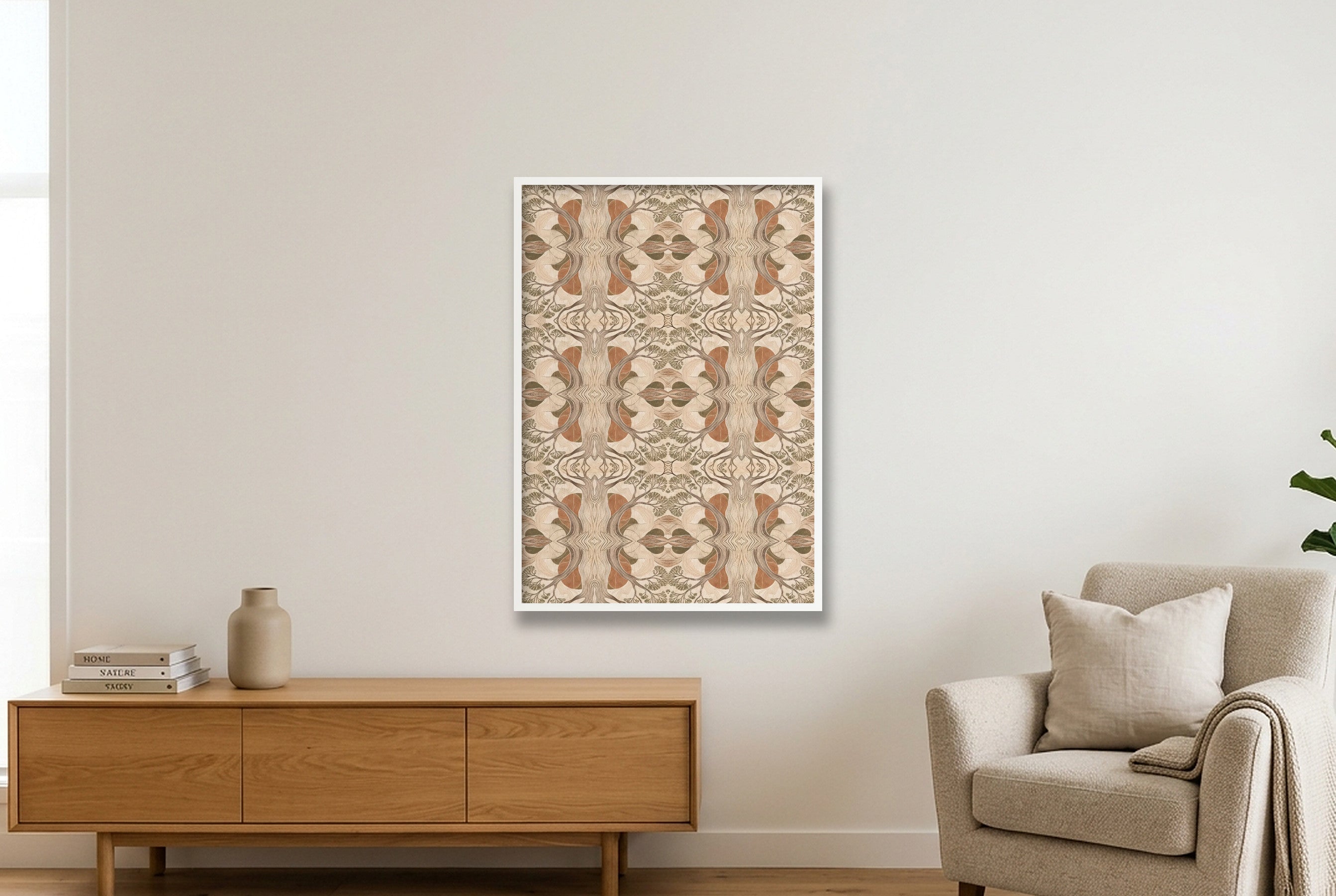 Botanical Tree Botanical Archive — 70×100cm, 28×39" White Frame