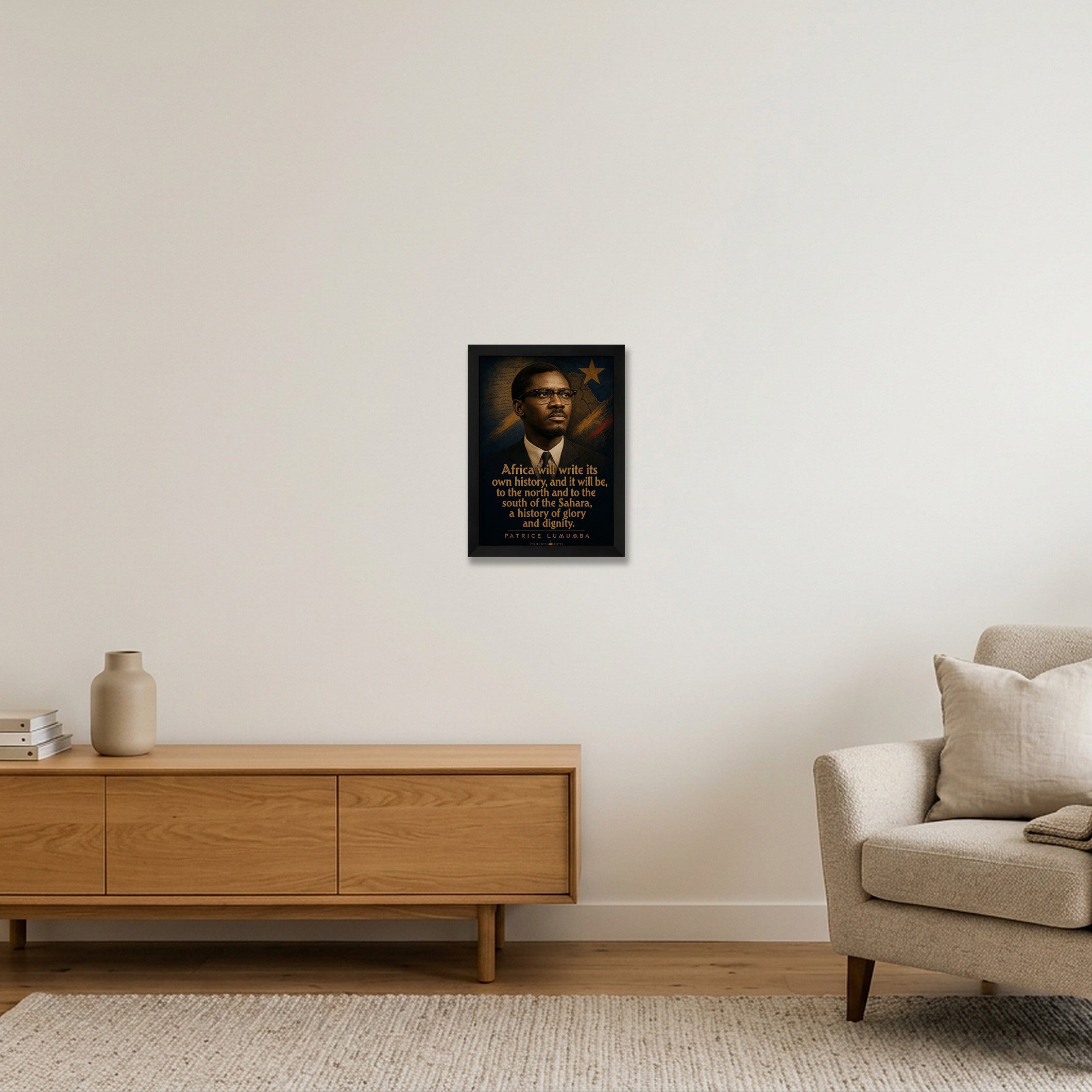 Patrice_Lumumba_Legacy_speaks — A4 (21×30cm, 8×12") Black Frame