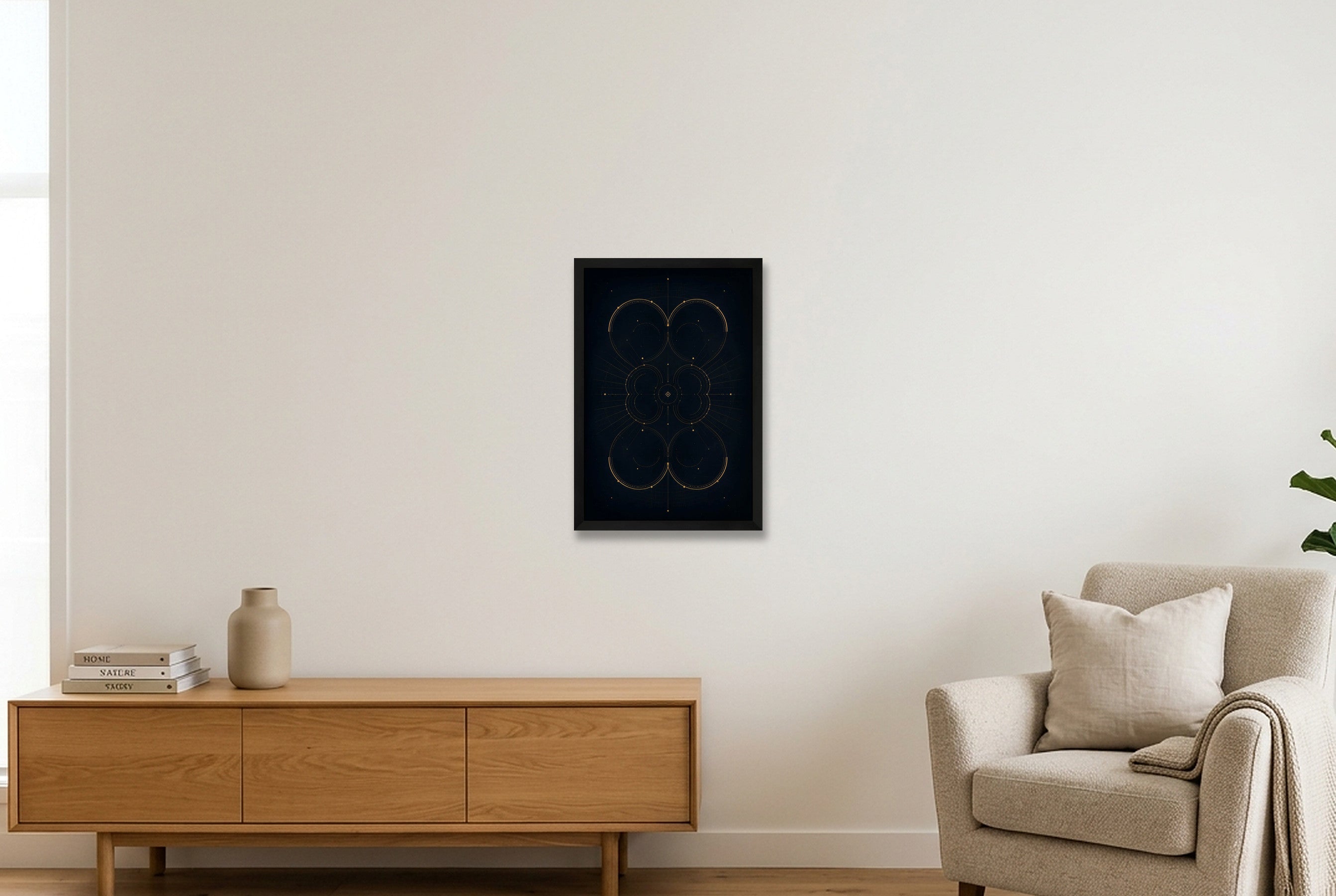 Obsidian Orbit Midnight Atlas — 30×45cm, 12×18" Black Frame