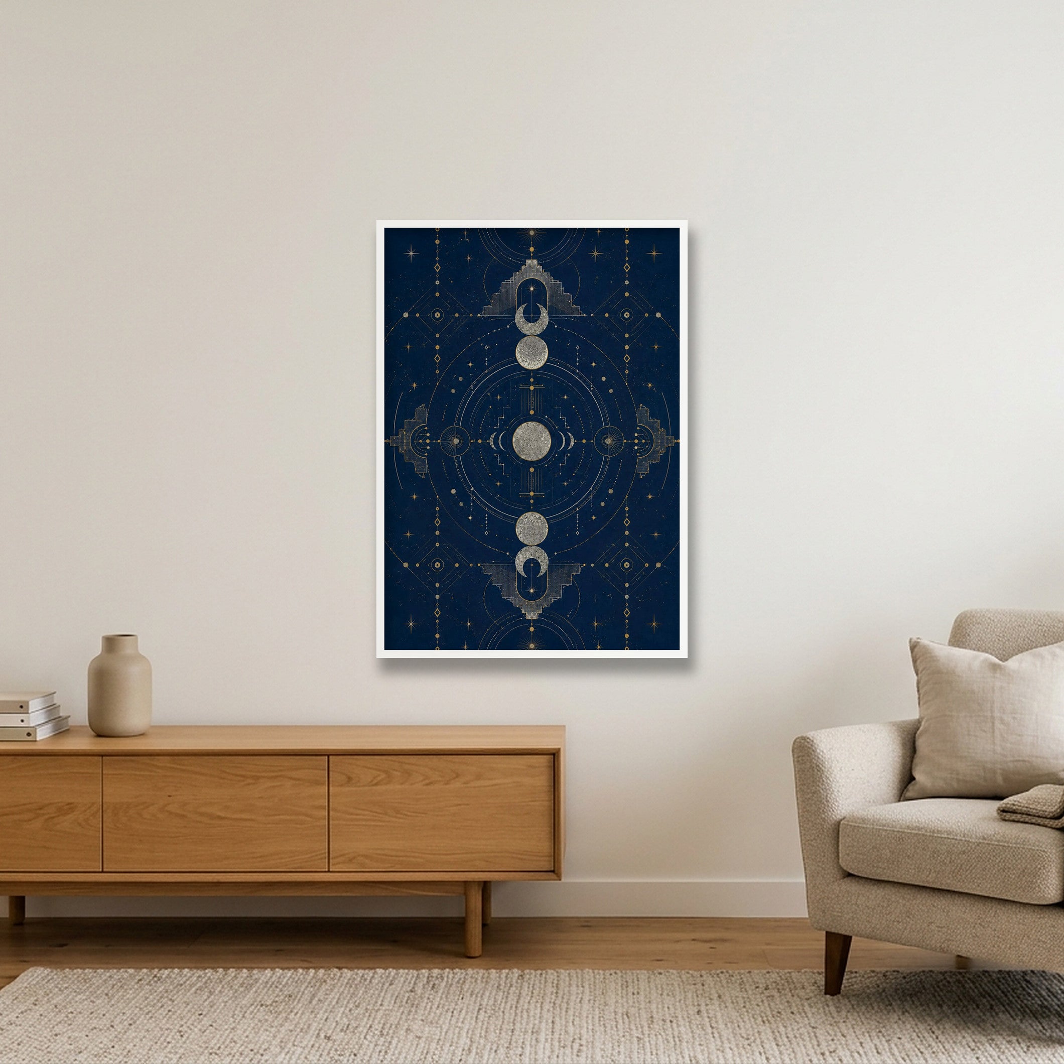 Moon Temple Sacred Atmosphere — 70×100cm, 28×39" White Frame