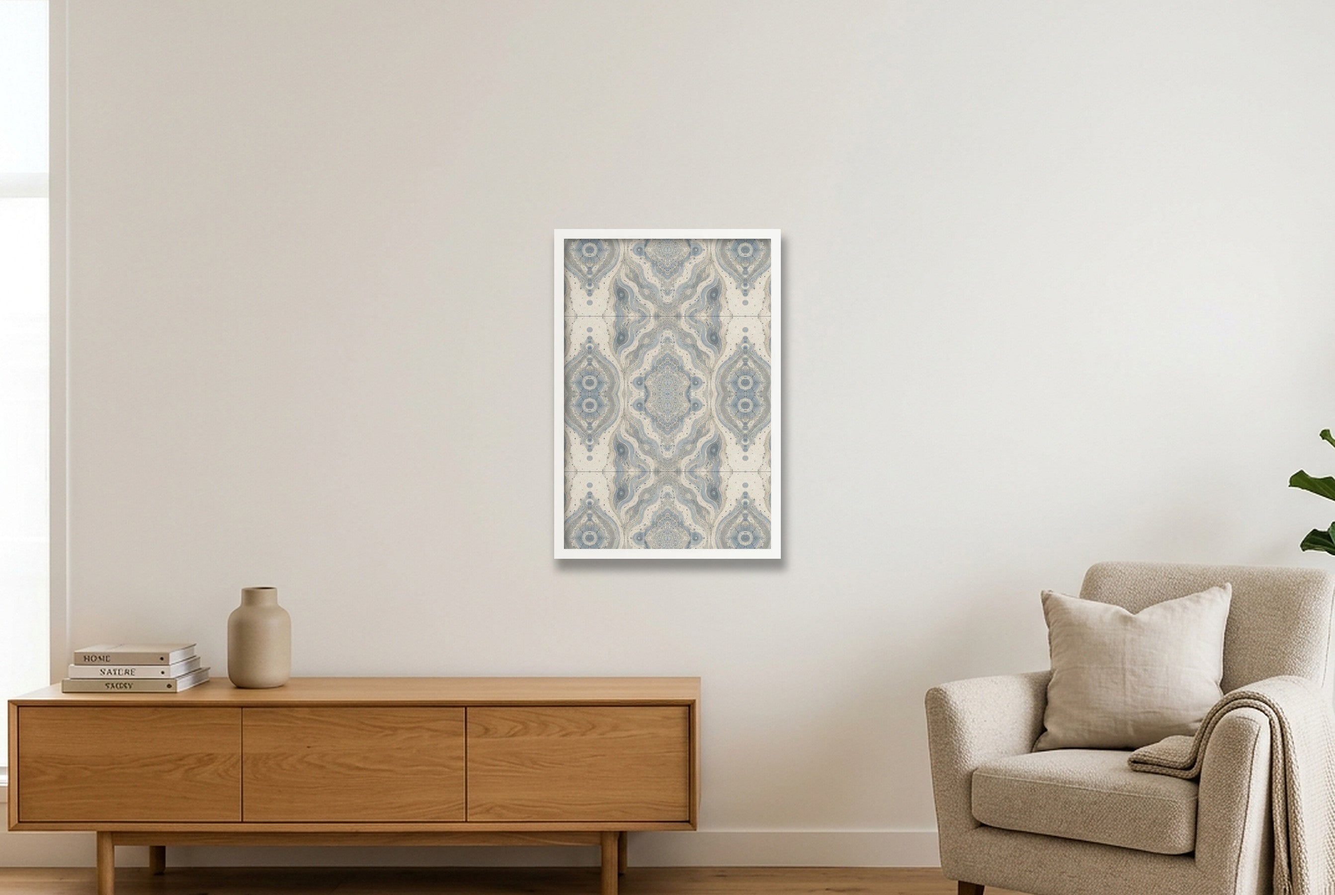 Cool Mist Marble Water and Mineral — 40×60cm, 16×24" White Frame