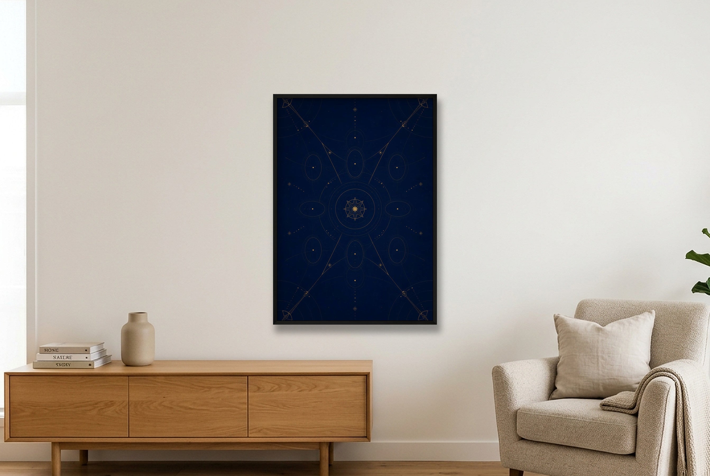 Star Gate Midnight Atlas — 70×100cm, 28×39" Black Frame
