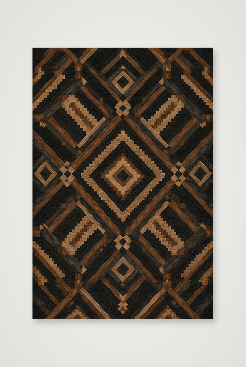 Night Kuba Heritage Weave — 40×60cm, 16×24" Print only