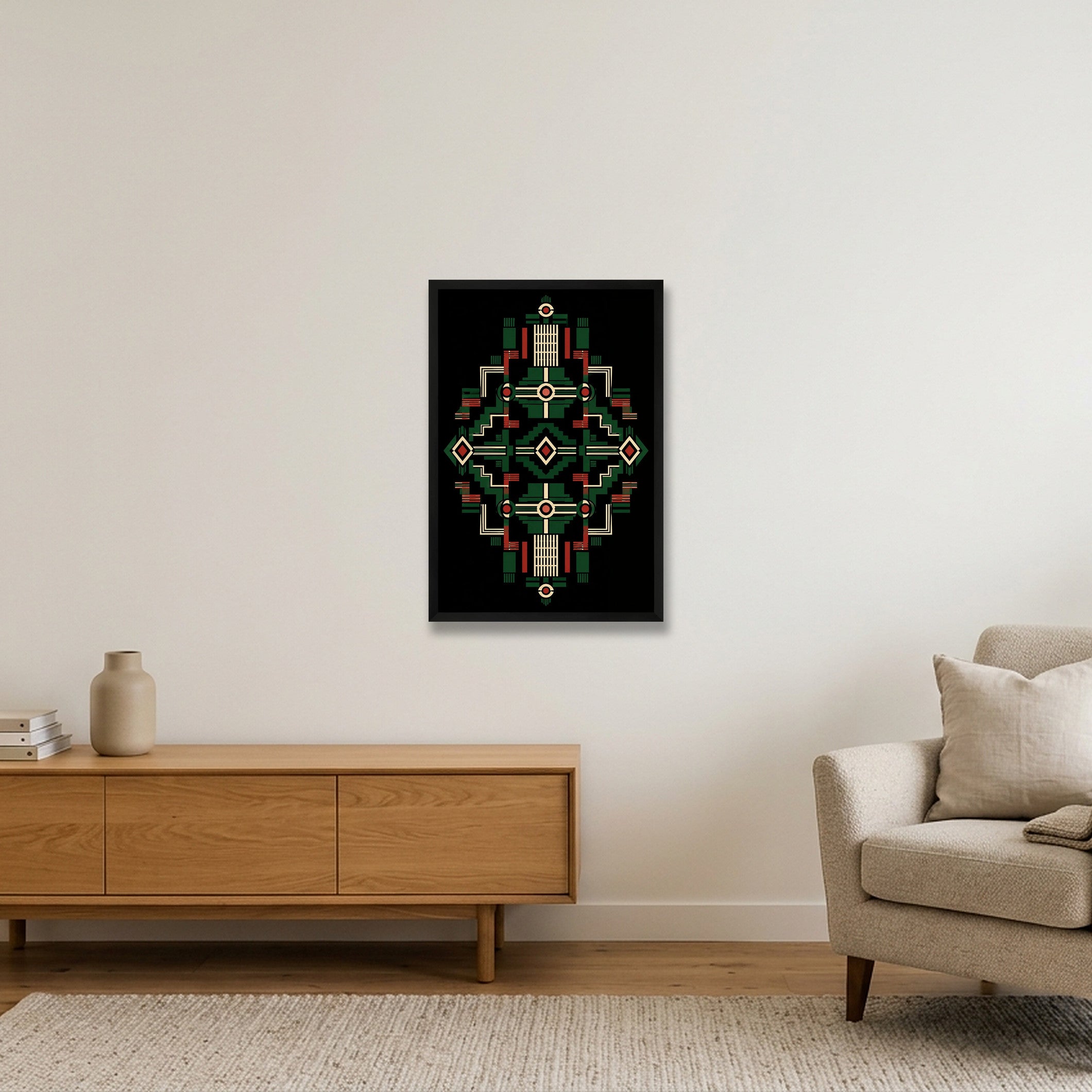 Unity_Grid_Pan_African_Modern — 40×60cm, 16×24" Black Frame