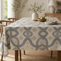 Zebra Rhythm – Indigo Weave – Tablecloth