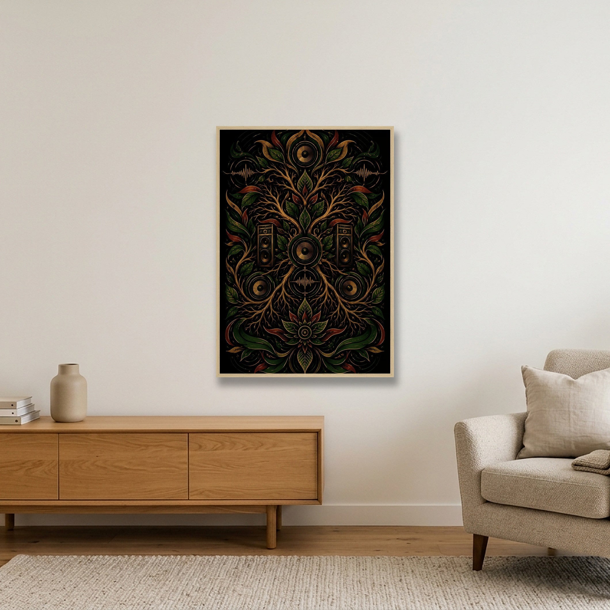 Roots Frequency Roots Livity — 70×100cm, 28×39" Oak Frame