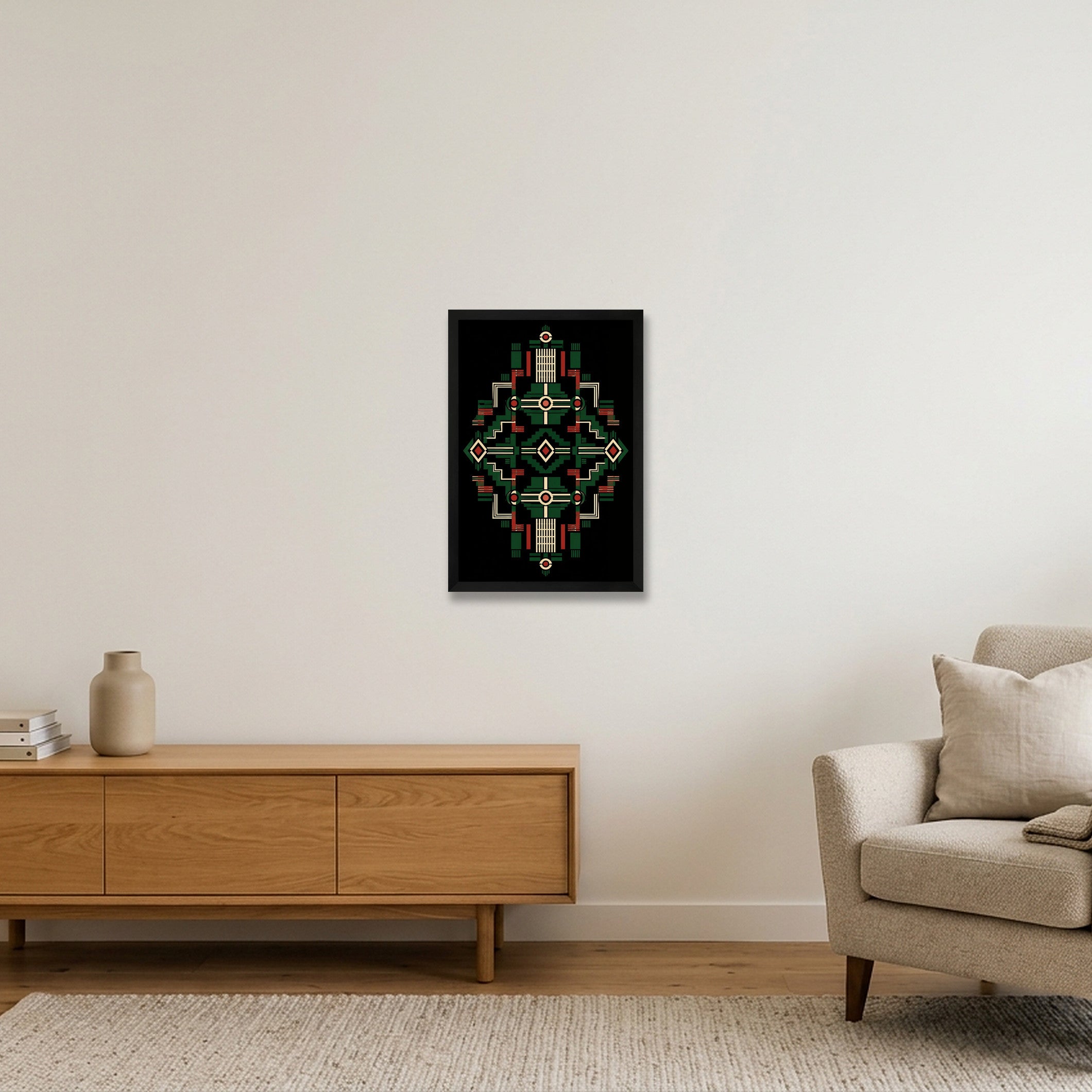 Unity_Grid_Pan_African_Modern — 30×45cm, 12×18" Black Frame