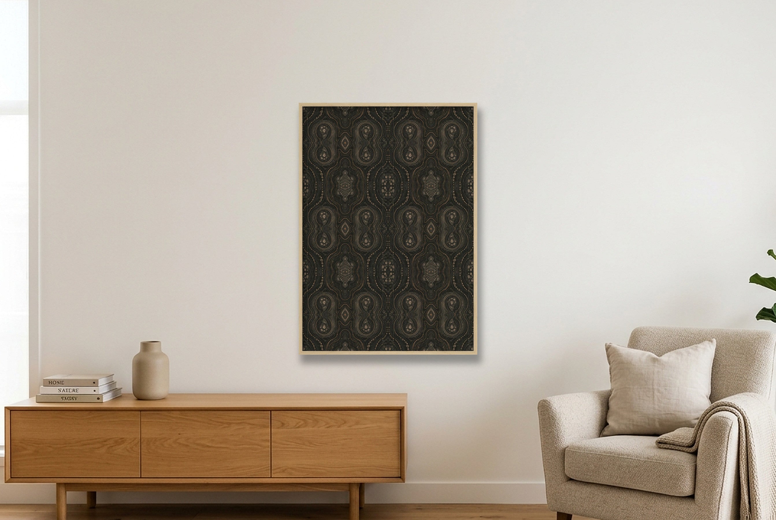 Night Terrain Elephant Memory — 70×100cm, 28×39" Oak Frame
