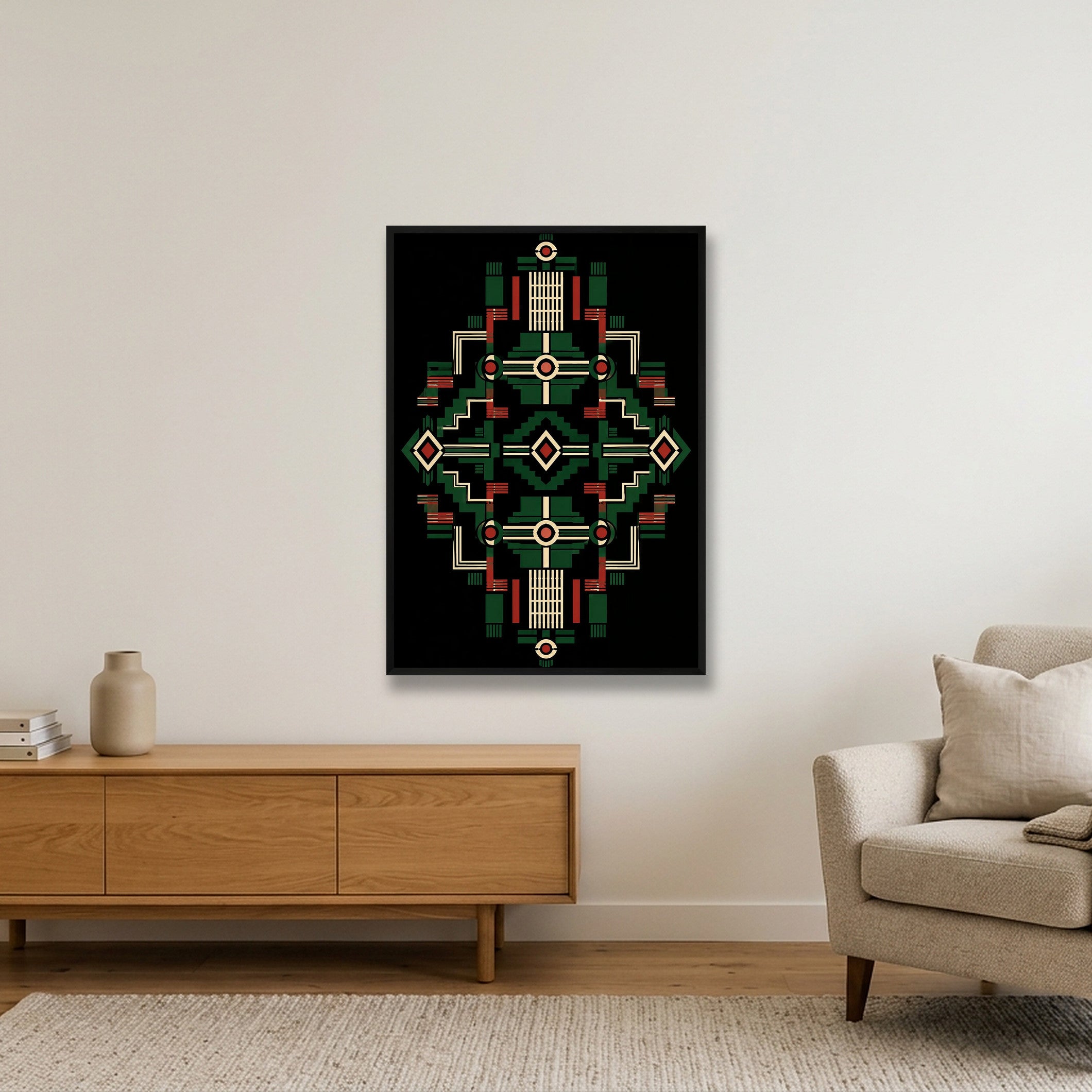 Unity_Grid_Pan_African_Modern — 70×100cm, 28×39" Black Frame