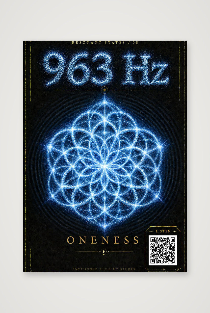 963 Hz Resonant States Frequency Cymatic Fine Art Print — A4 (21×30cm, 8×12") Print only