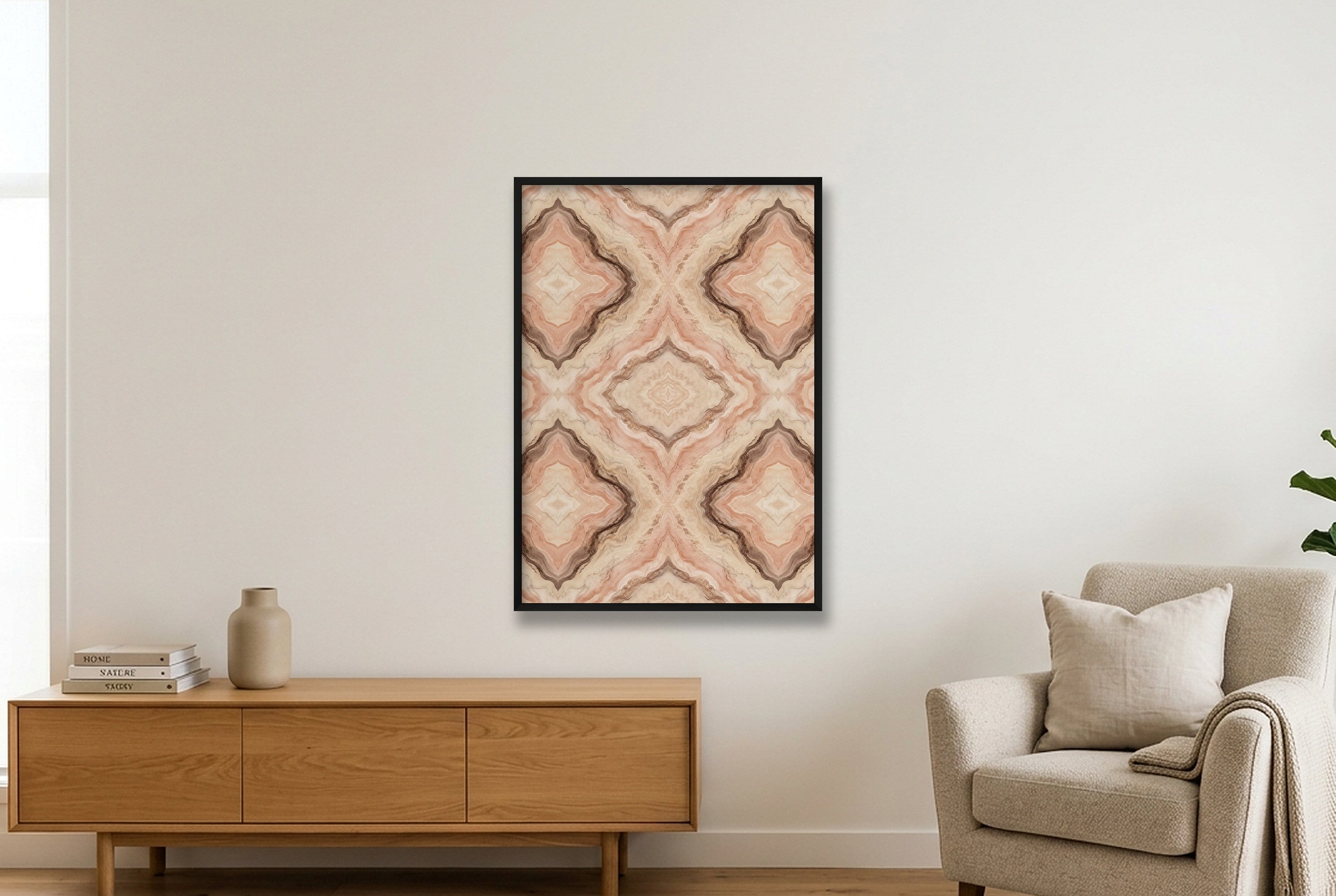 Canyon Marble Water and Mineral — 70×100cm, 28×39" Black Frame
