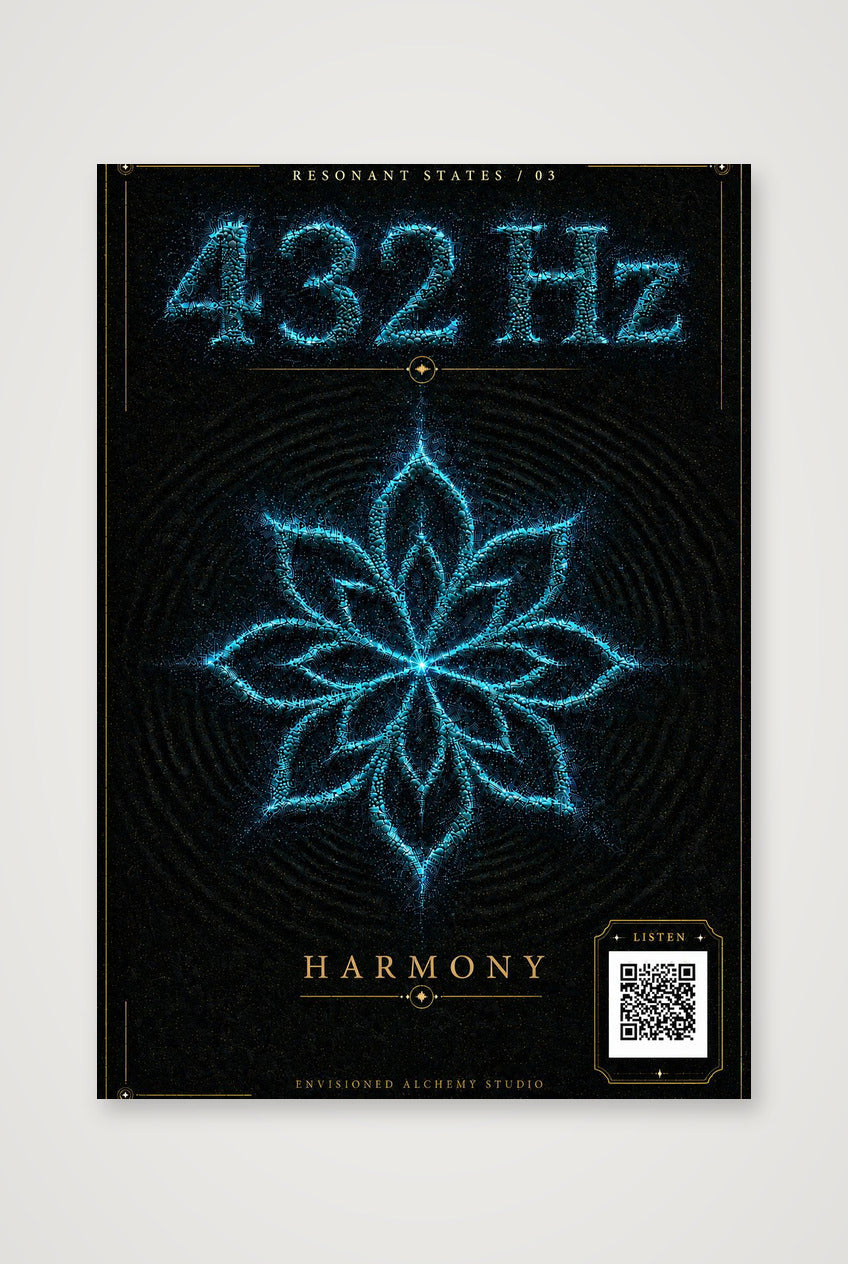 432 Hz Resonant States Frequency Cymatic — 70×100cm, 28×39" Print only