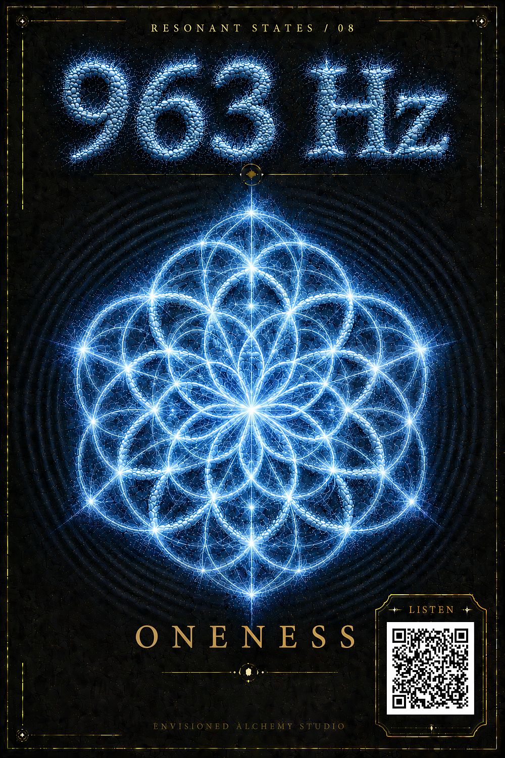 963 Hz Resonant States Frequency Cymatic Fine Art Print