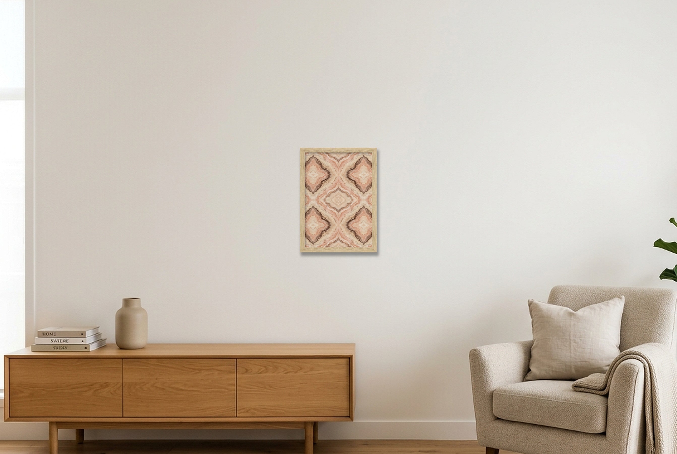 Canyon Marble Water and Mineral — A4 (21×30cm, 8×12") Oak Frame