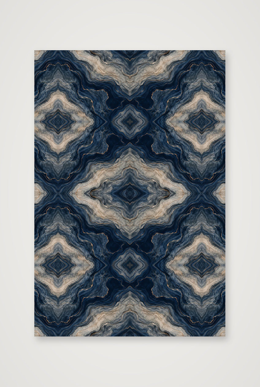 Indigo Agate Marble Water and Mineral — 30×45cm, 12×18" Print only