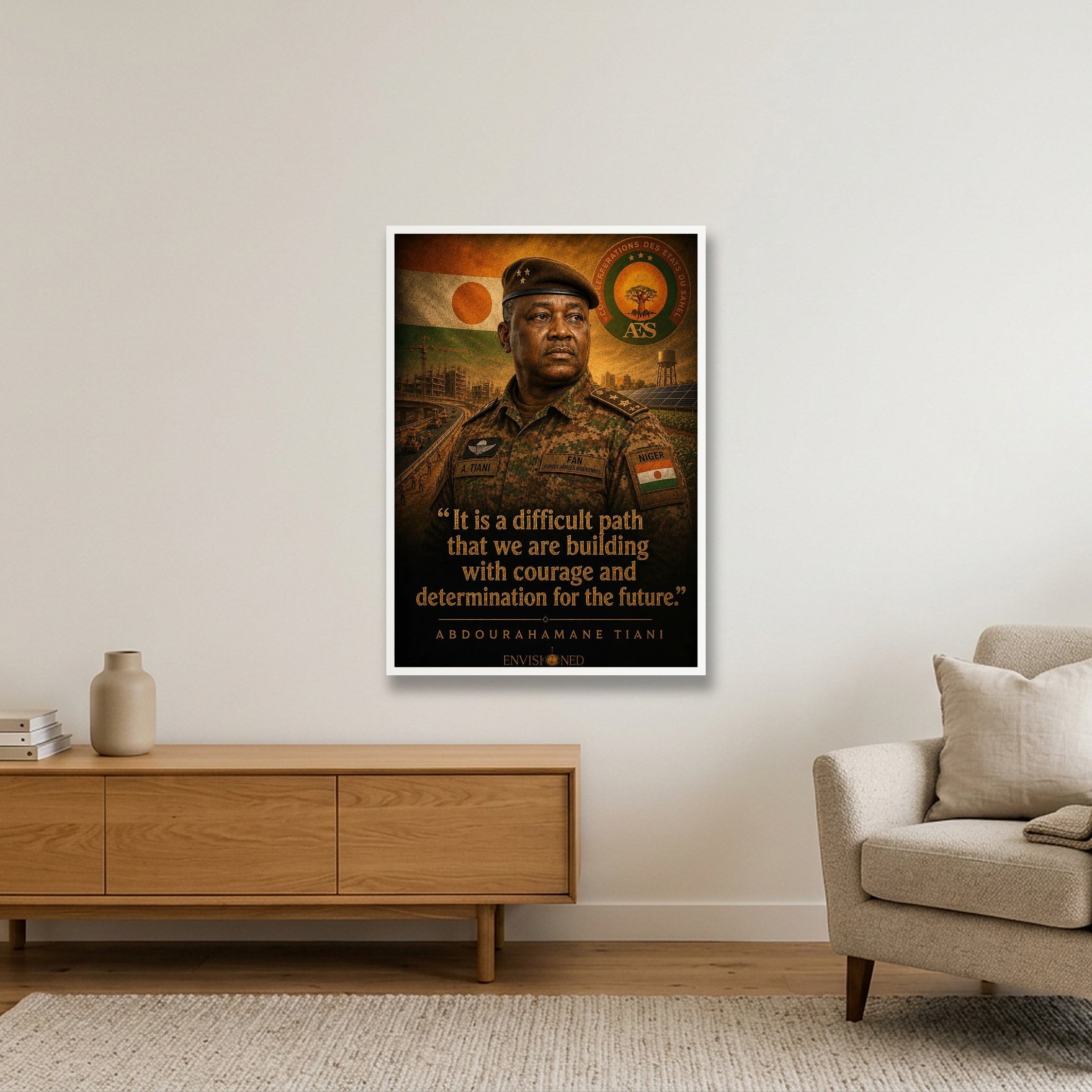 Abdourahamane_tiani_Legacy_speaks — 70×100cm, 28×39" White Frame