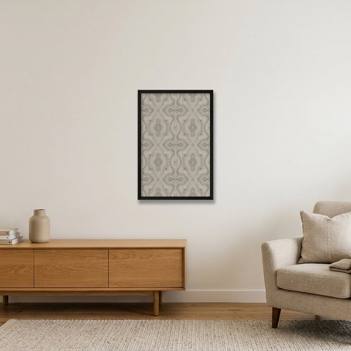 African Elephant Wall Art, Abstract Wildlife Giclée Print — Riverbed Memory — 40×60cm, 16×24" Black Frame