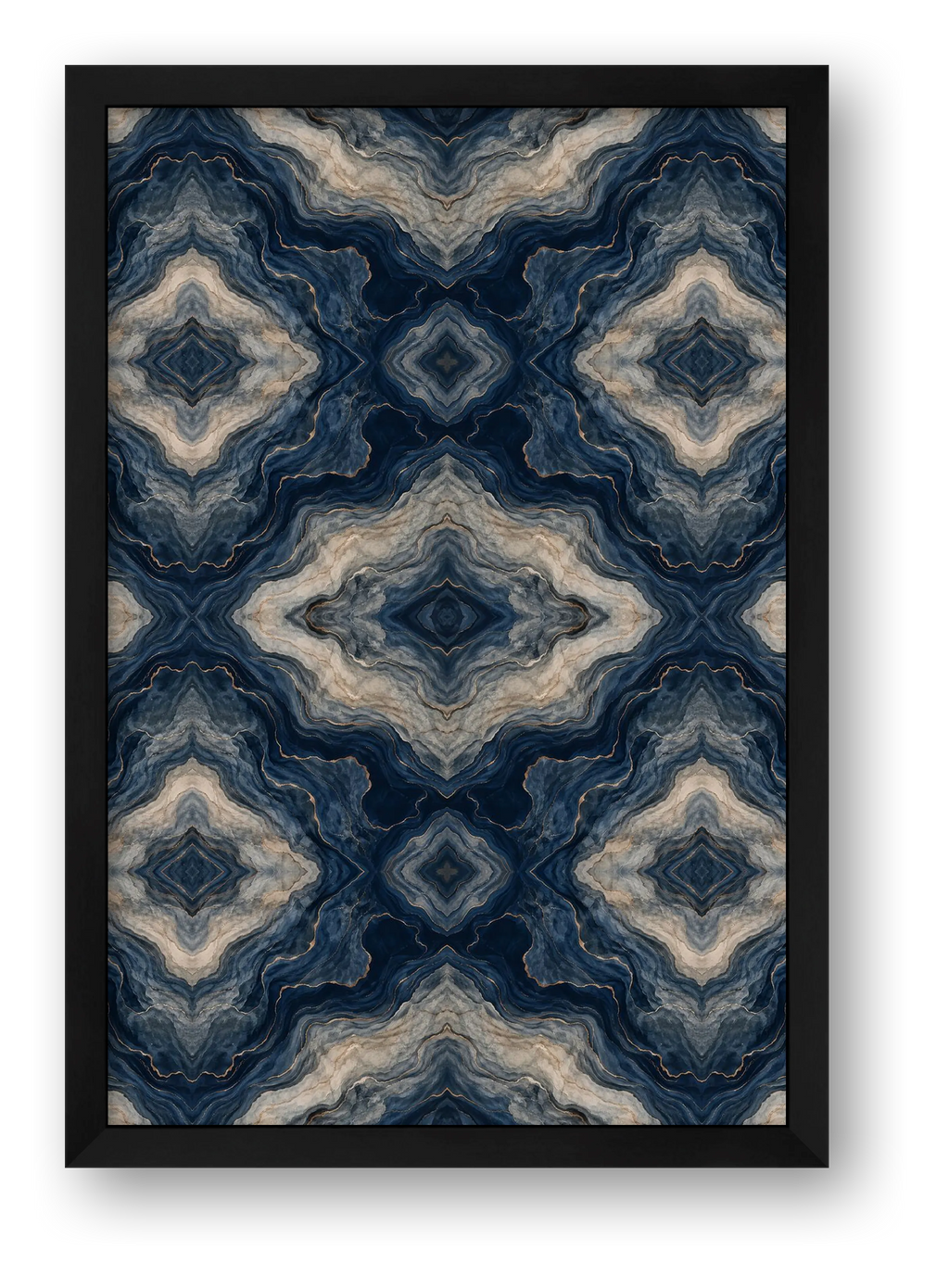 Indigo Agate Marble Water and Mineral — framed