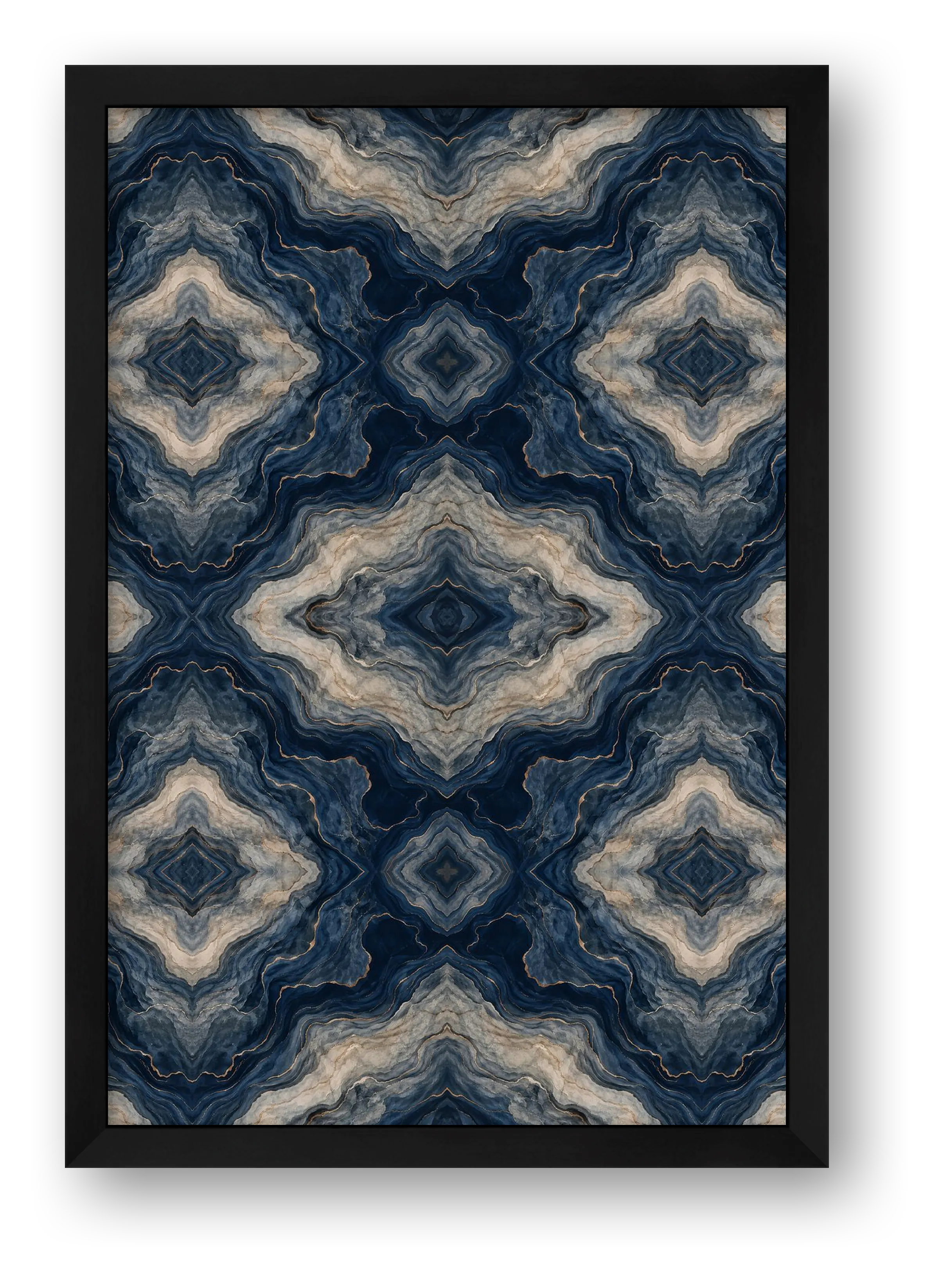 Indigo Agate Marble Water and Mineral — framed