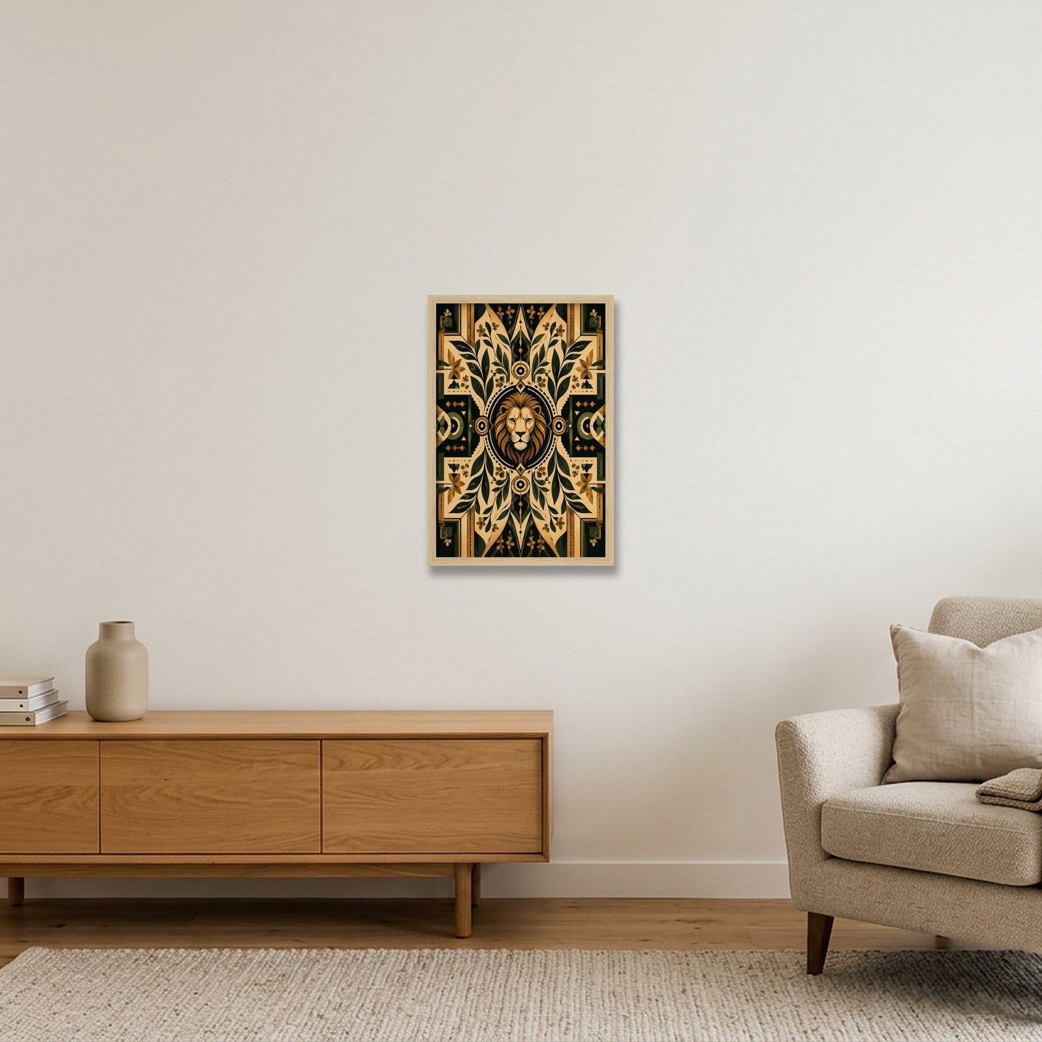 Lions Path Roots Livity — 30×45cm, 12×18" Oak Frame