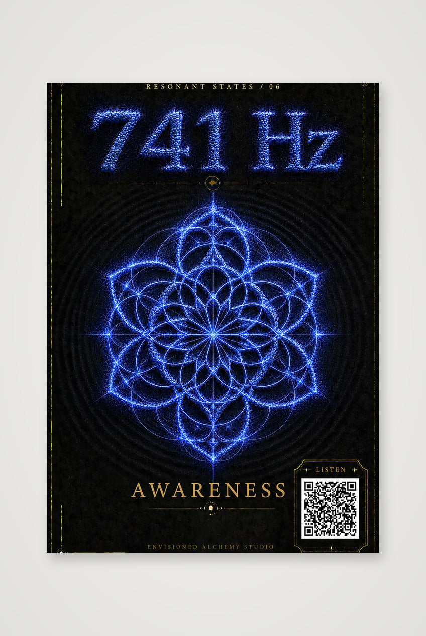741 Hz Resonant States Frequency Cymatic Fine Art Print — A4 (21×30cm, 8×12") Print only