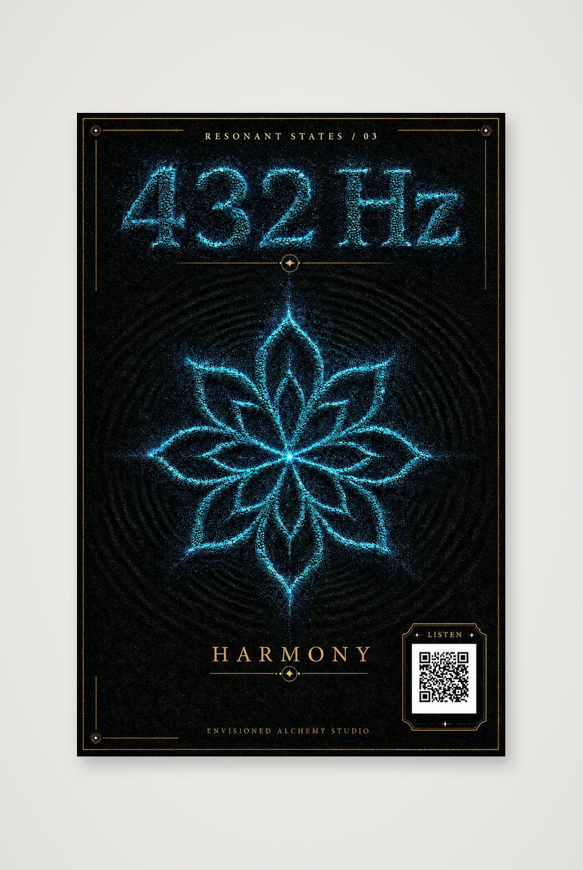 432 Hz Resonant States Frequency Cymatic — 40×60cm, 16×24" Print only