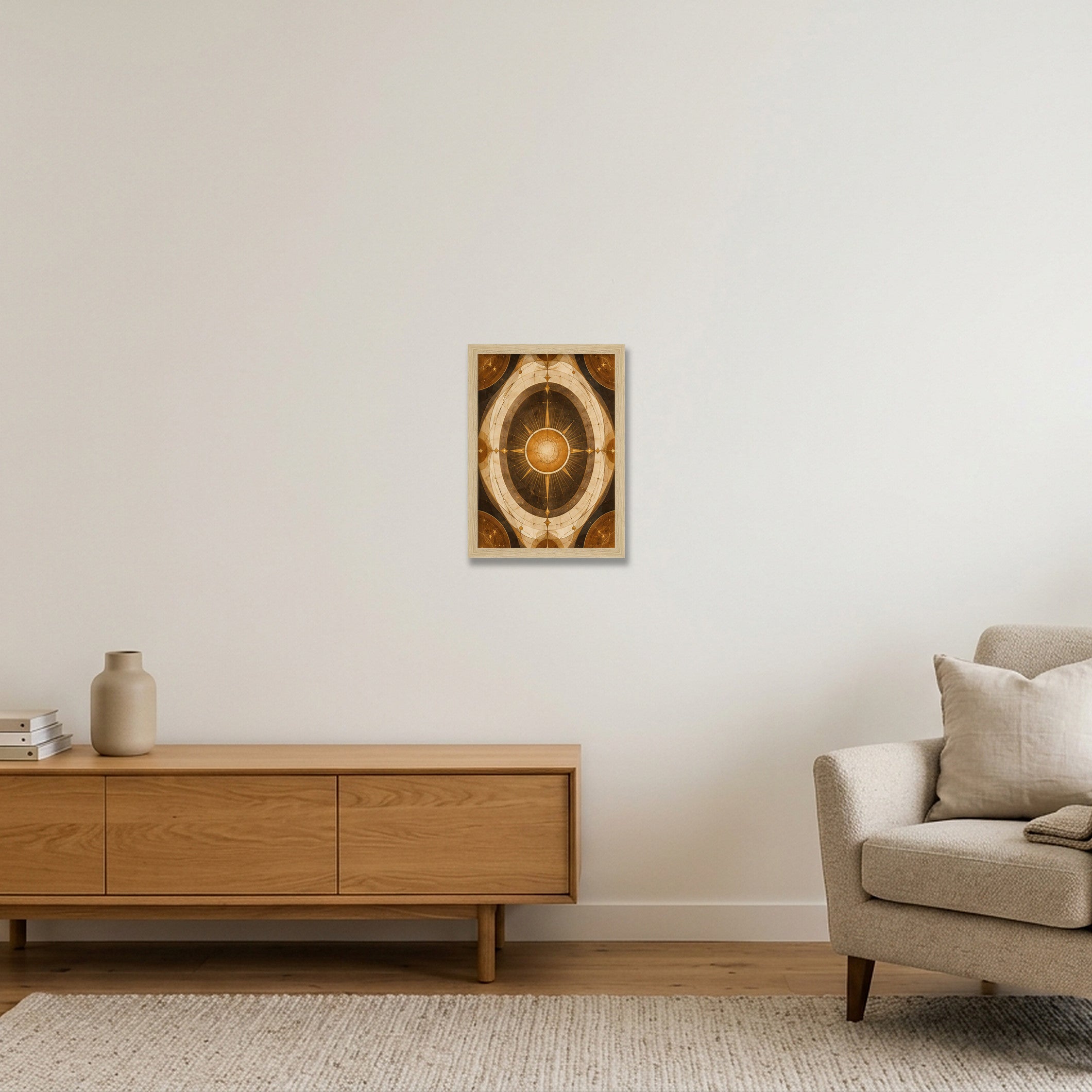 Solar Halo Sacred Atmosphere — A4 (21×30cm, 8×12") Oak Frame