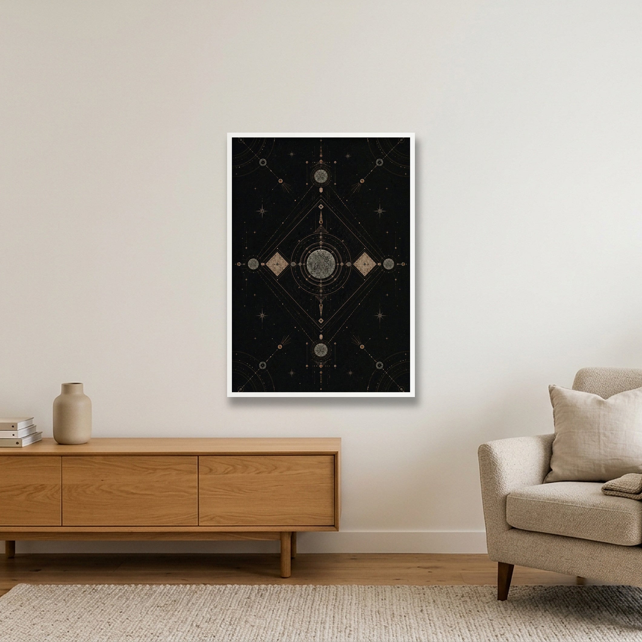 Elemental Axis Sacred Atmosphere — 70×100cm, 28×39" White Frame