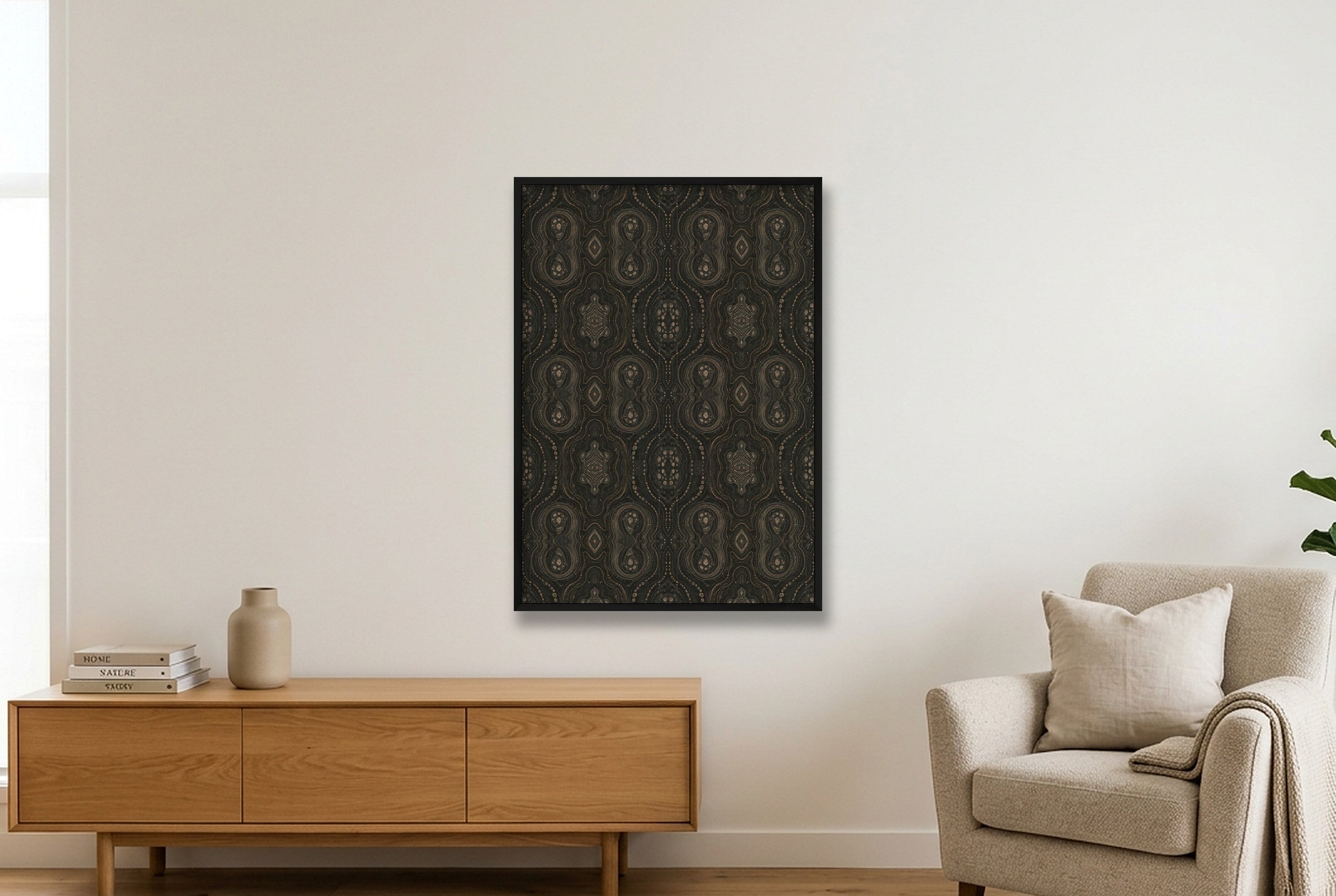 Night Terrain Elephant Memory — 70×100cm, 28×39" Black Frame