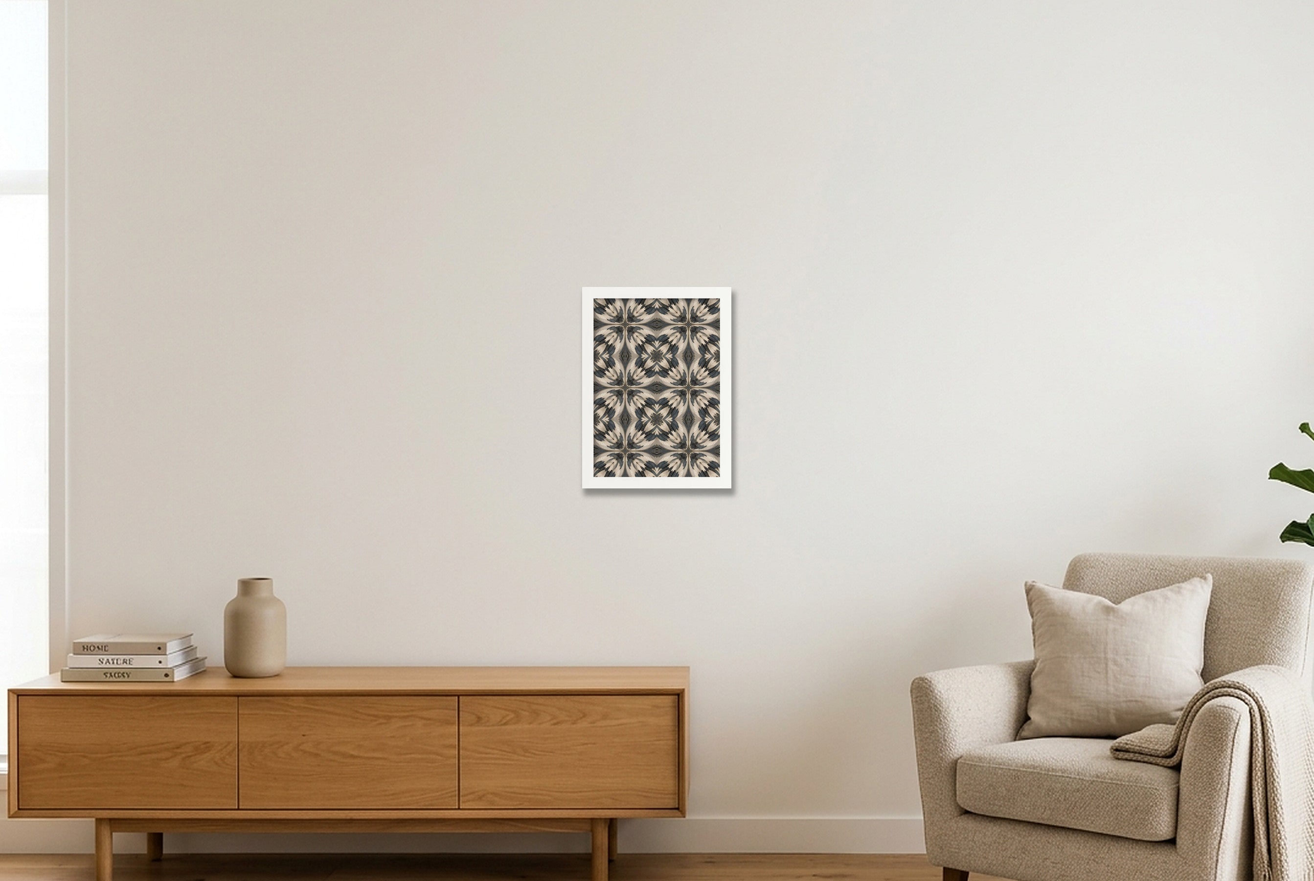 Crane Wing Animal Signal — A4 (21×30cm, 8×12") White Frame