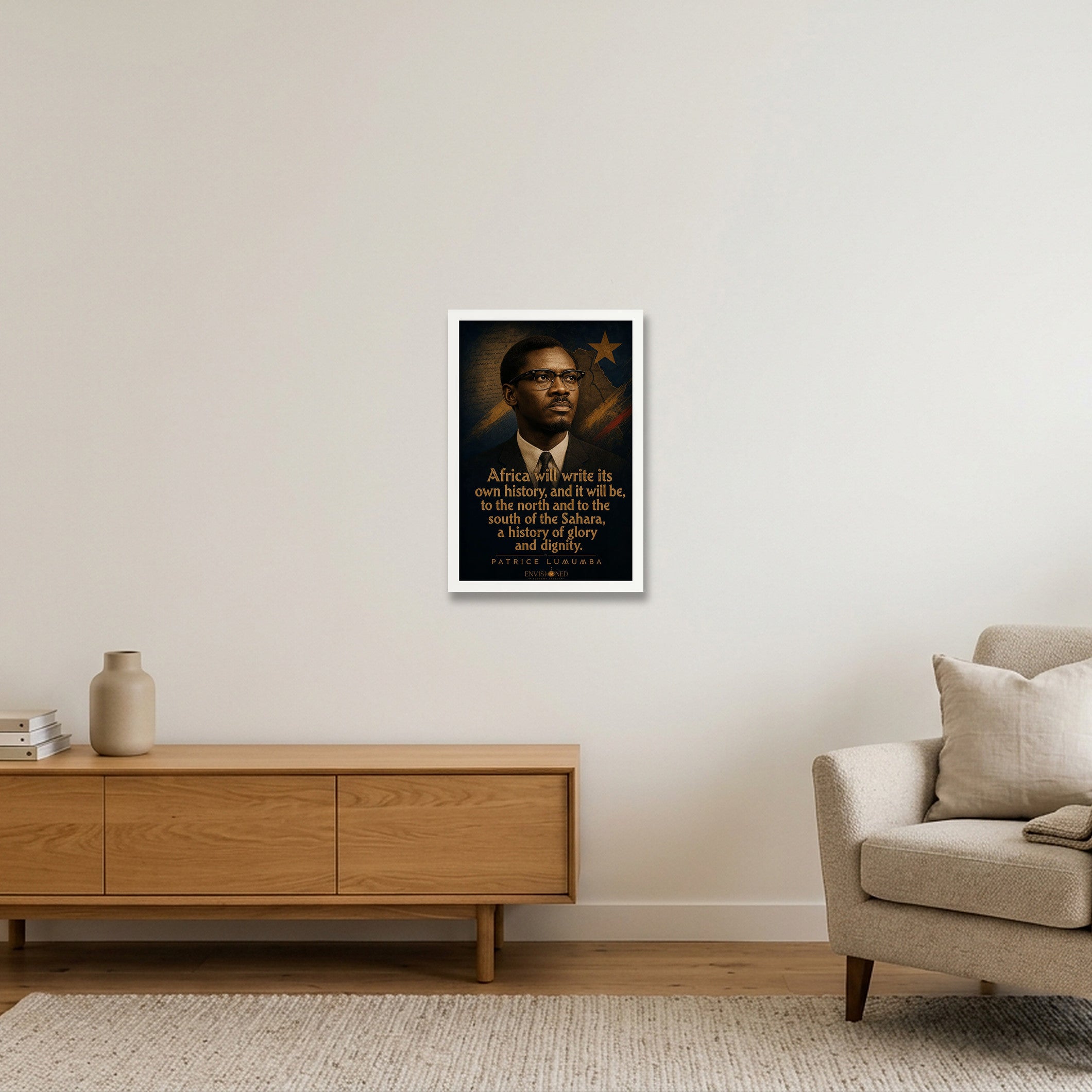 Patrice_Lumumba_Legacy_speaks — 30×45cm, 12×18" White Frame