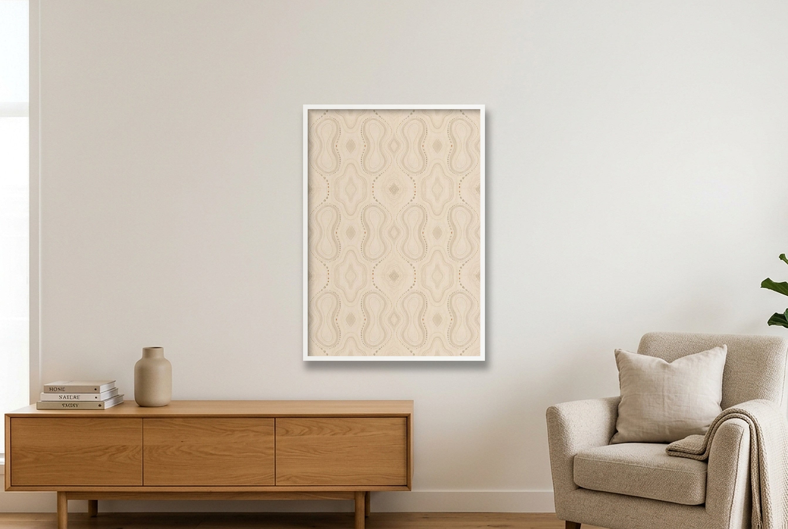 Dune Path Elephant Memory — 70×100cm, 28×39" White Frame