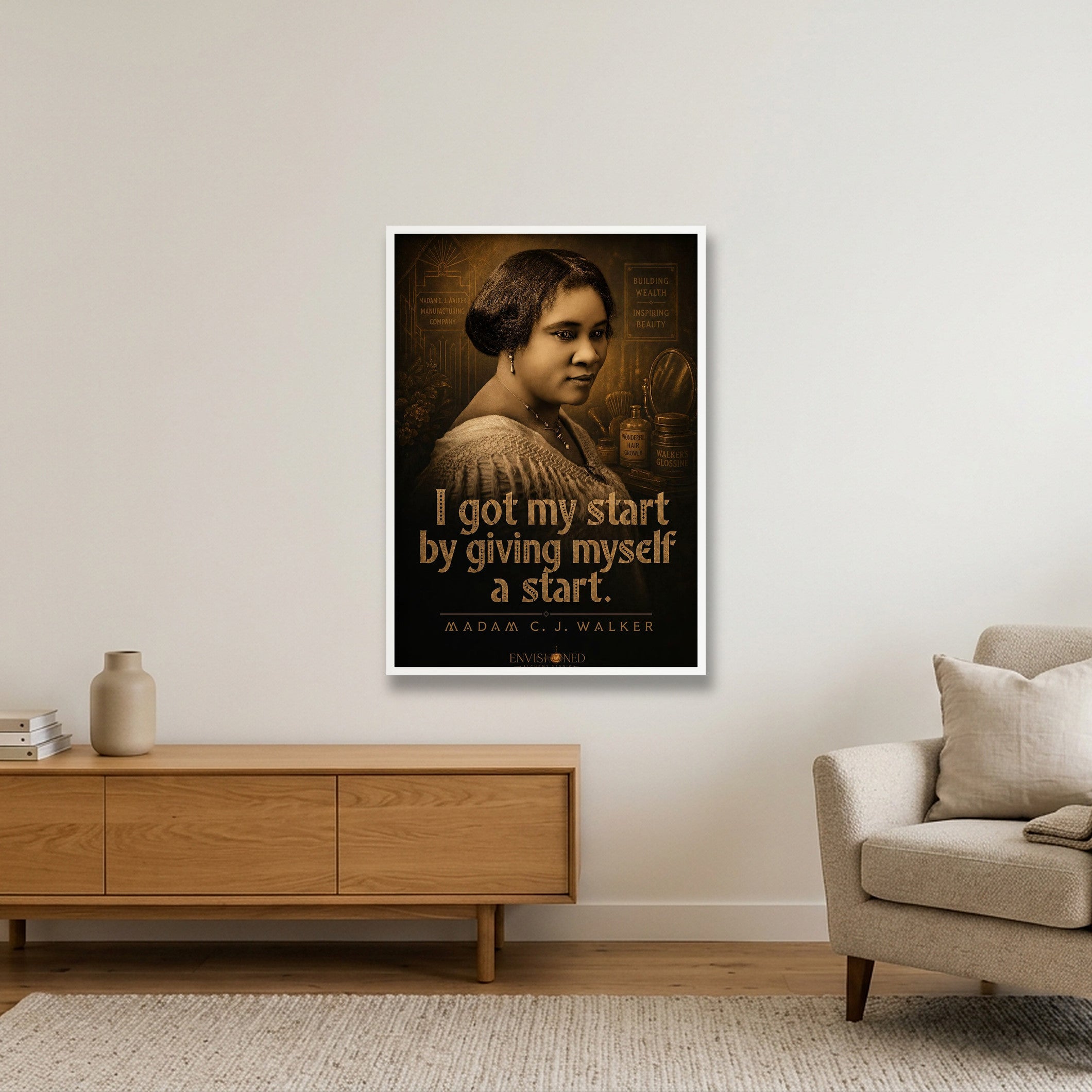 Madam_c_j_walker_Legacy_speaks — 70×100cm, 28×39" White Frame