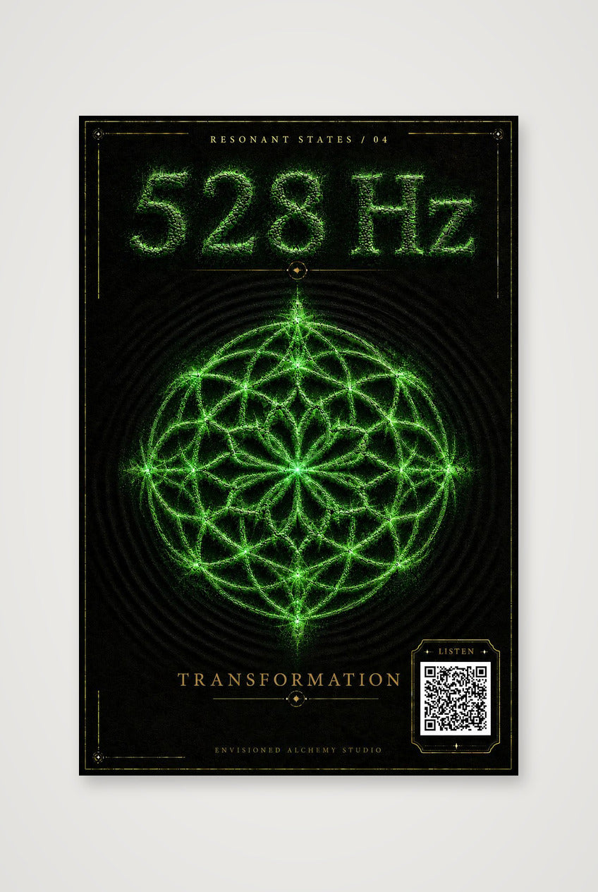 528 Hz Resonant States Frequency Cymatic Fine Art Print — 40×60cm, 16×24" Print only