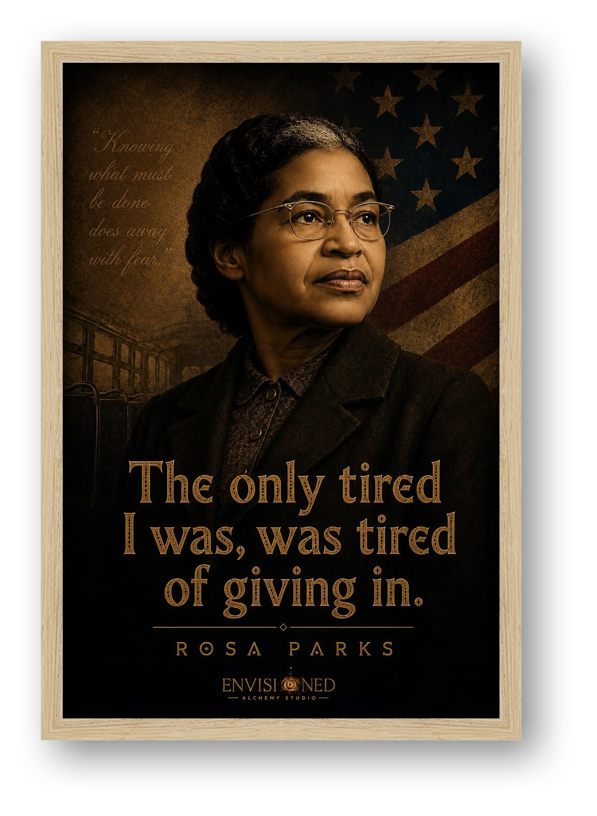 Rosa Parks Quote Fine Art Print, Hahnemühle Giclée Paper, Framed or Unframed — framed