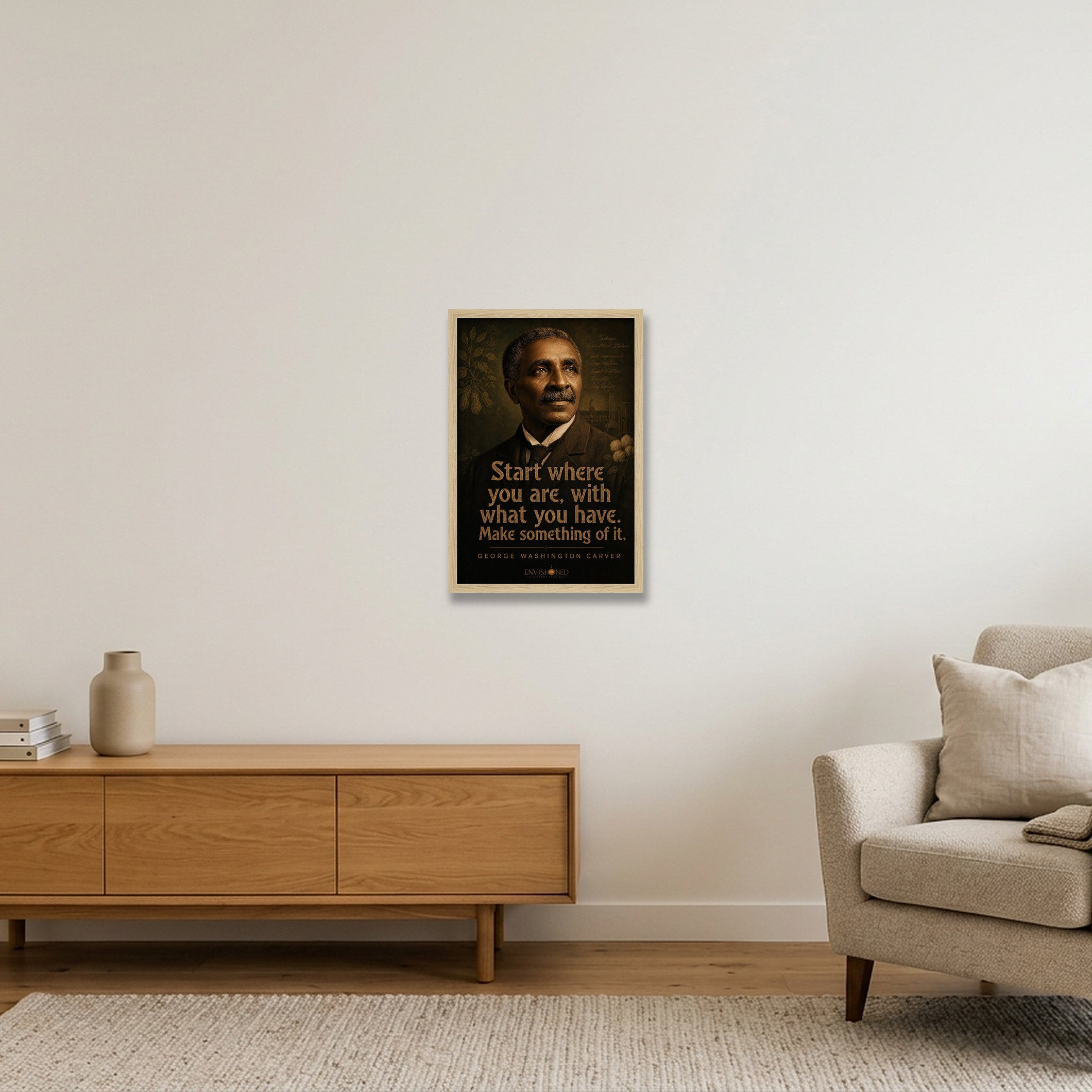 George_Washington_Carver_Legacy_speaks — 30×45cm, 12×18" Oak Frame
