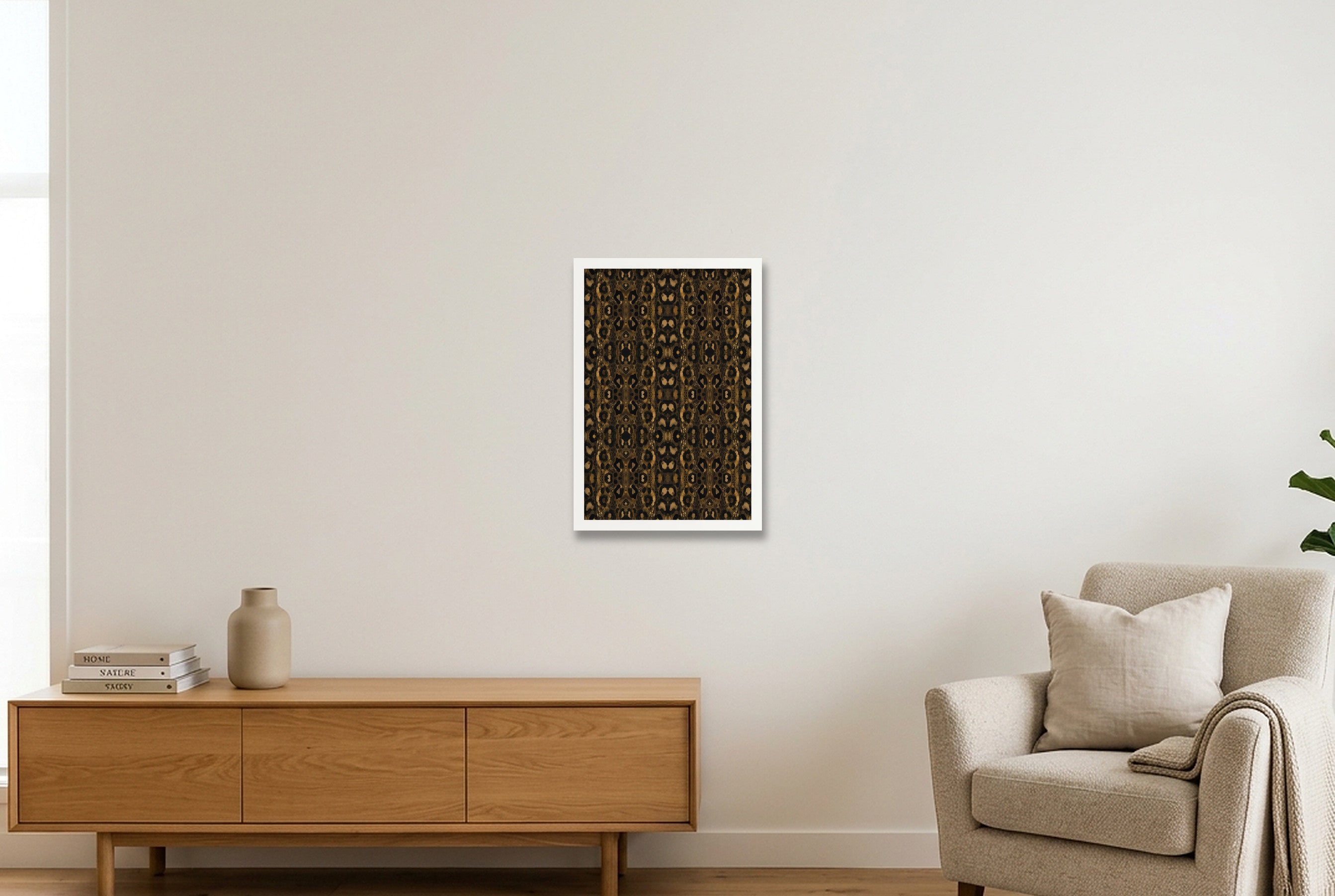 Leopard Dusk Animal Signal — 30×45cm, 12×18" White Frame