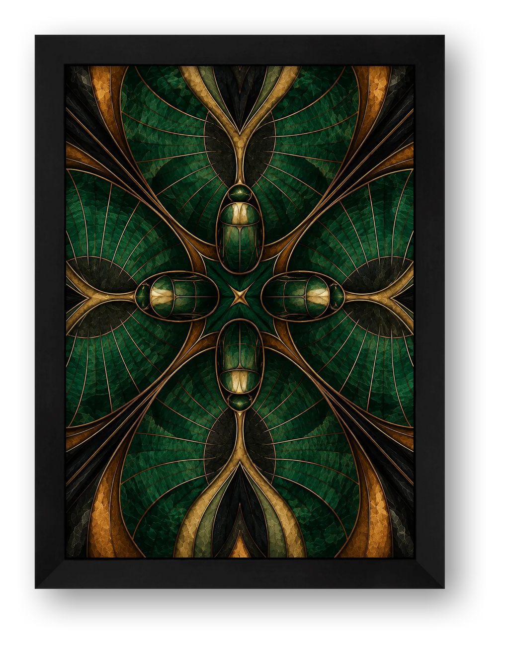 Scarab Shell Animal Signal — framed